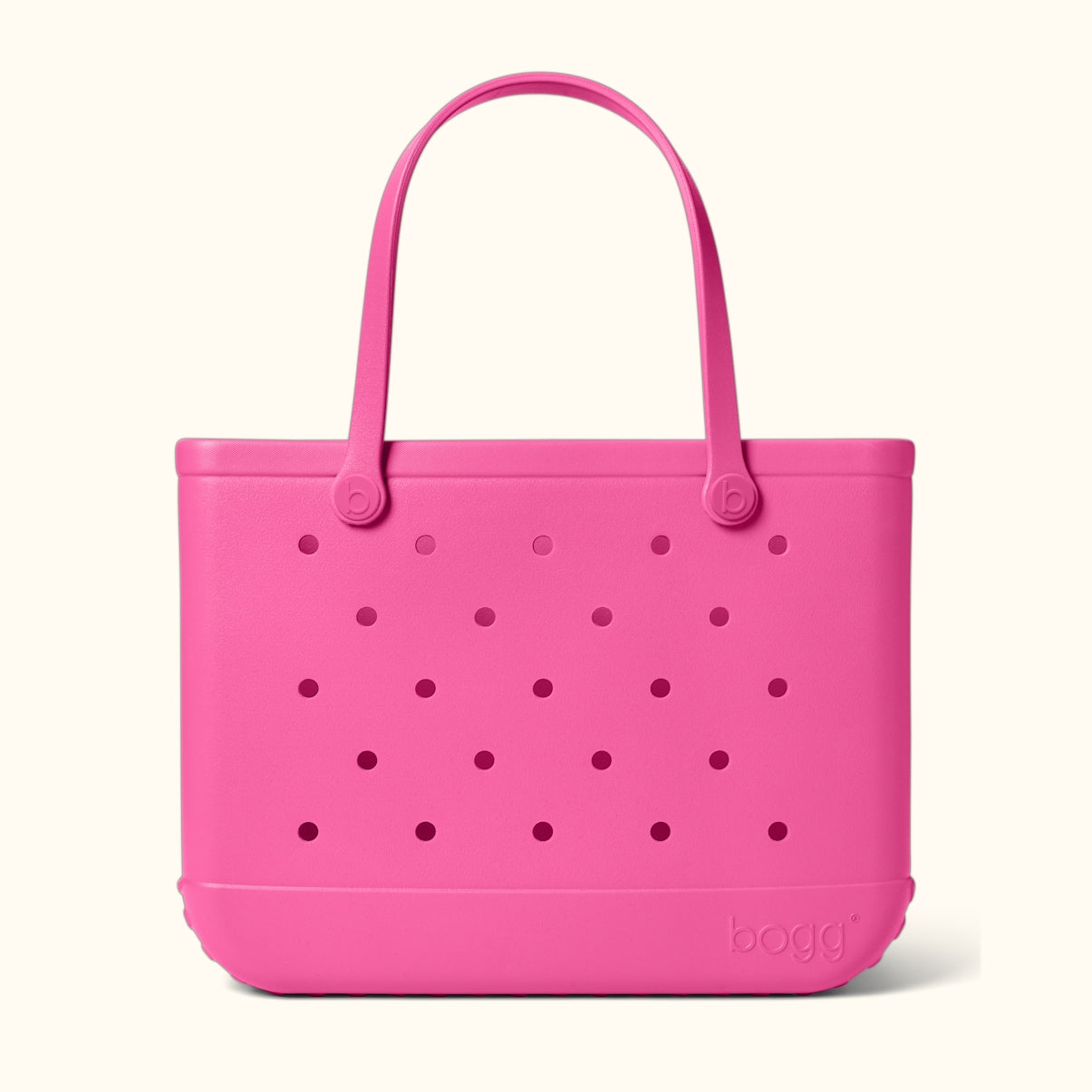 Original Bogg Bag Haute Pink Heavy Duty Rubber Beach Bag Washable Travel Friendly with Waterproof Phone Pouch for Pool Days Travel Organizer Vacation Essentials for Women