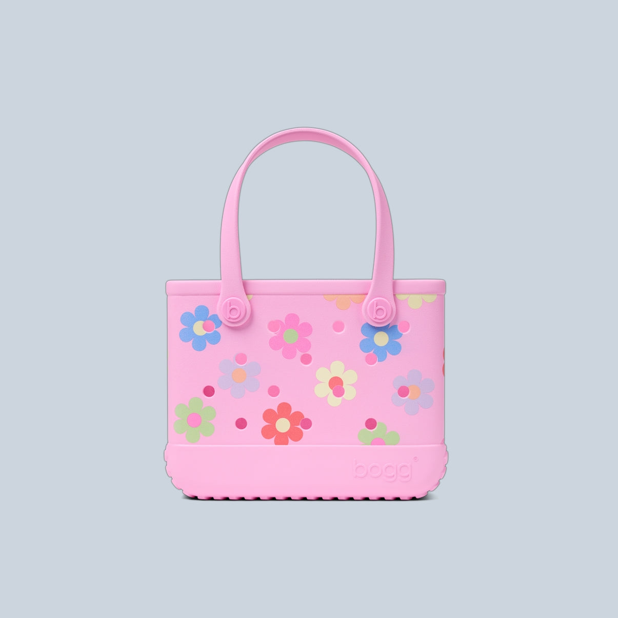 Bitty Bogg Bag Happy Flowers Weekend Getaway Beach Bag Large Capacity Lightweight with Adjustable Shoulder Strap for Boat Trips Travel Organizer Vacation Essentials for Women