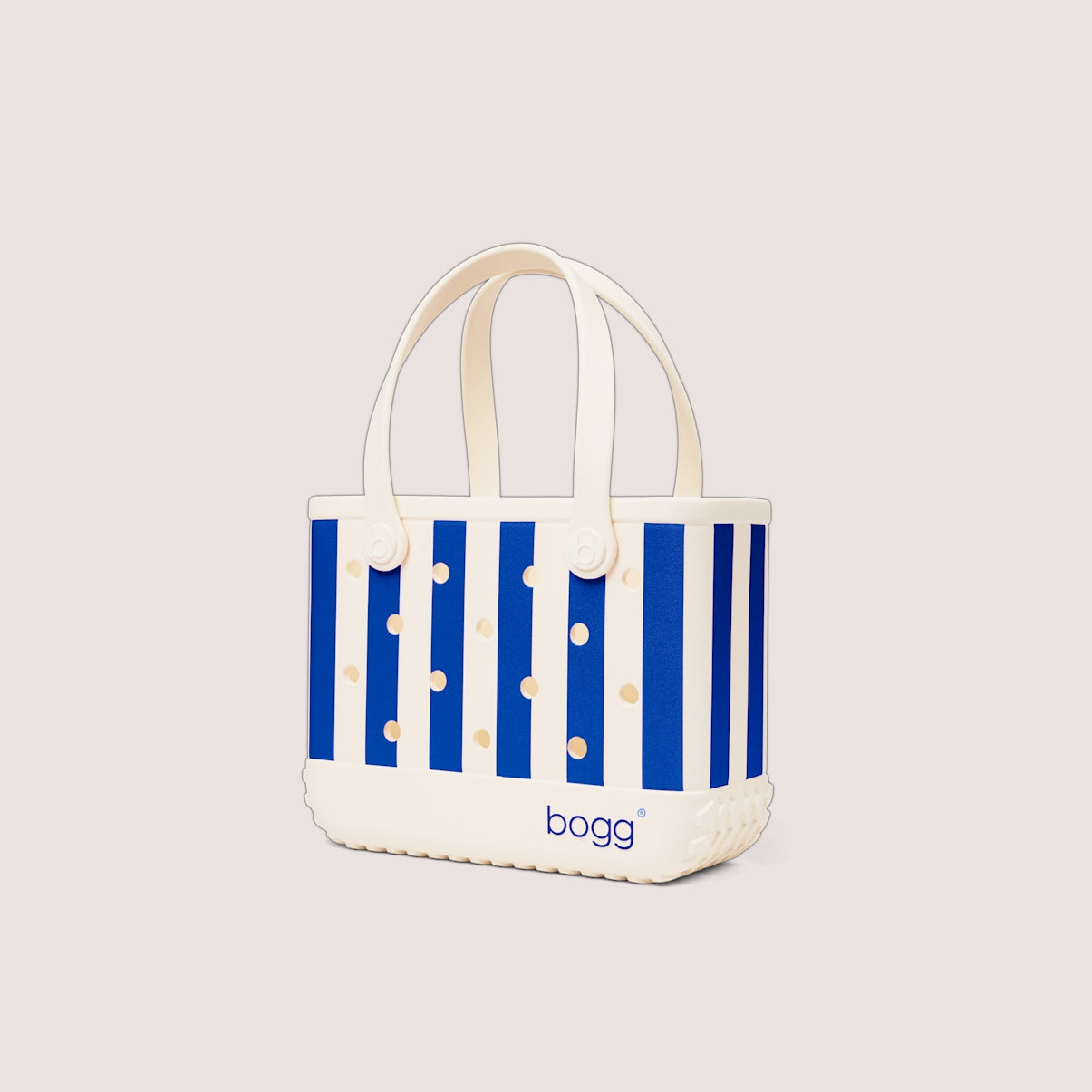Bitty Bogg Bag Mykonos Blue Stripe Weekend Getaway Beach Bag Durable Durable with Waterproof Phone Pouch for Resort Holidays Travel Organizer Vacation Essentials for Women
