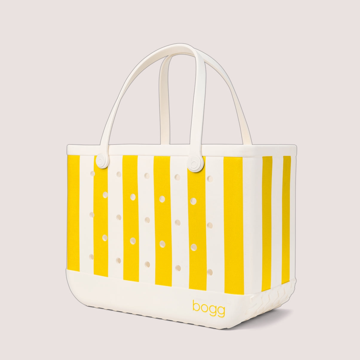 Original Bogg Bag Limoncello Yellow Stripe Lightweight Waterproof Carryall Tip Resistant Durable with Spacious Interior for Resort Holidays Travel Organizer Vacation Essentials for Women