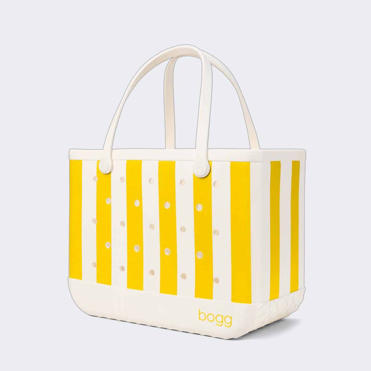 Original Bogg Bag Limoncello Yellow Stripe Poolside Essentials Organizer Flexible Tip Resistant Deep Storage Interior for Summer Adventures