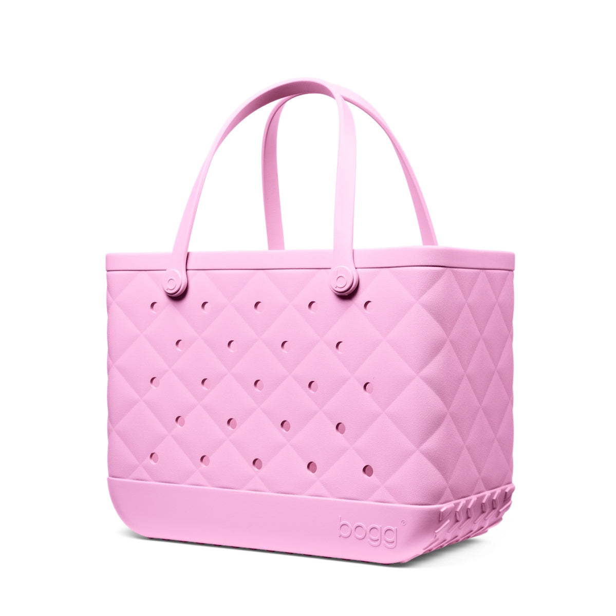 Original Bogg Bag Quilted Pink Taffy Lake Day Waterproof Tote Flexible Oversized Adjustable Shoulder Strap for Summer Adventures