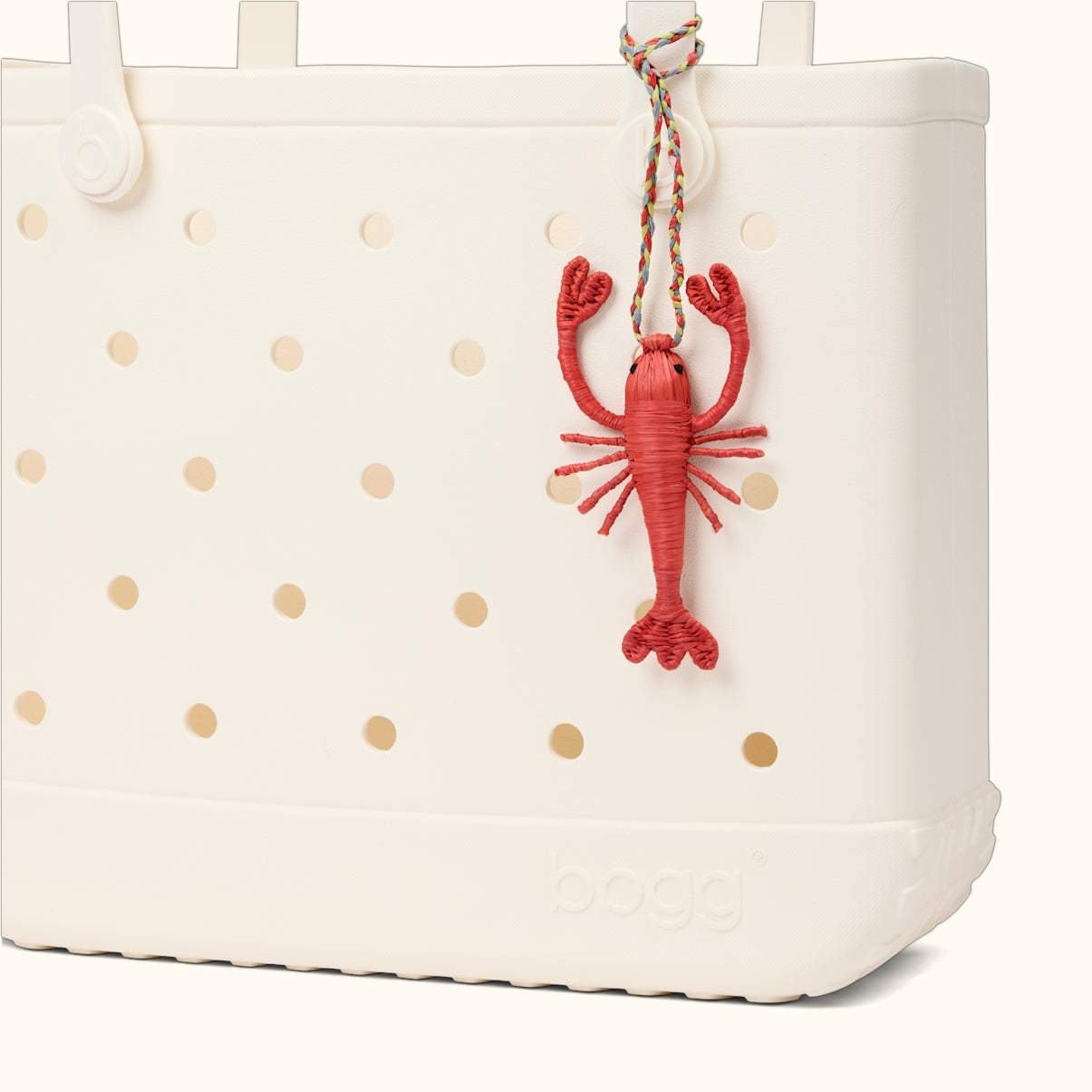 Bogg'd & Charmed Raffia Lobster Family Beach Day Carryall Tip Resistant Easy Clean with Waterproof Phone Pouch for Summer Travel Travel Organizer Vacation Essentials for Women