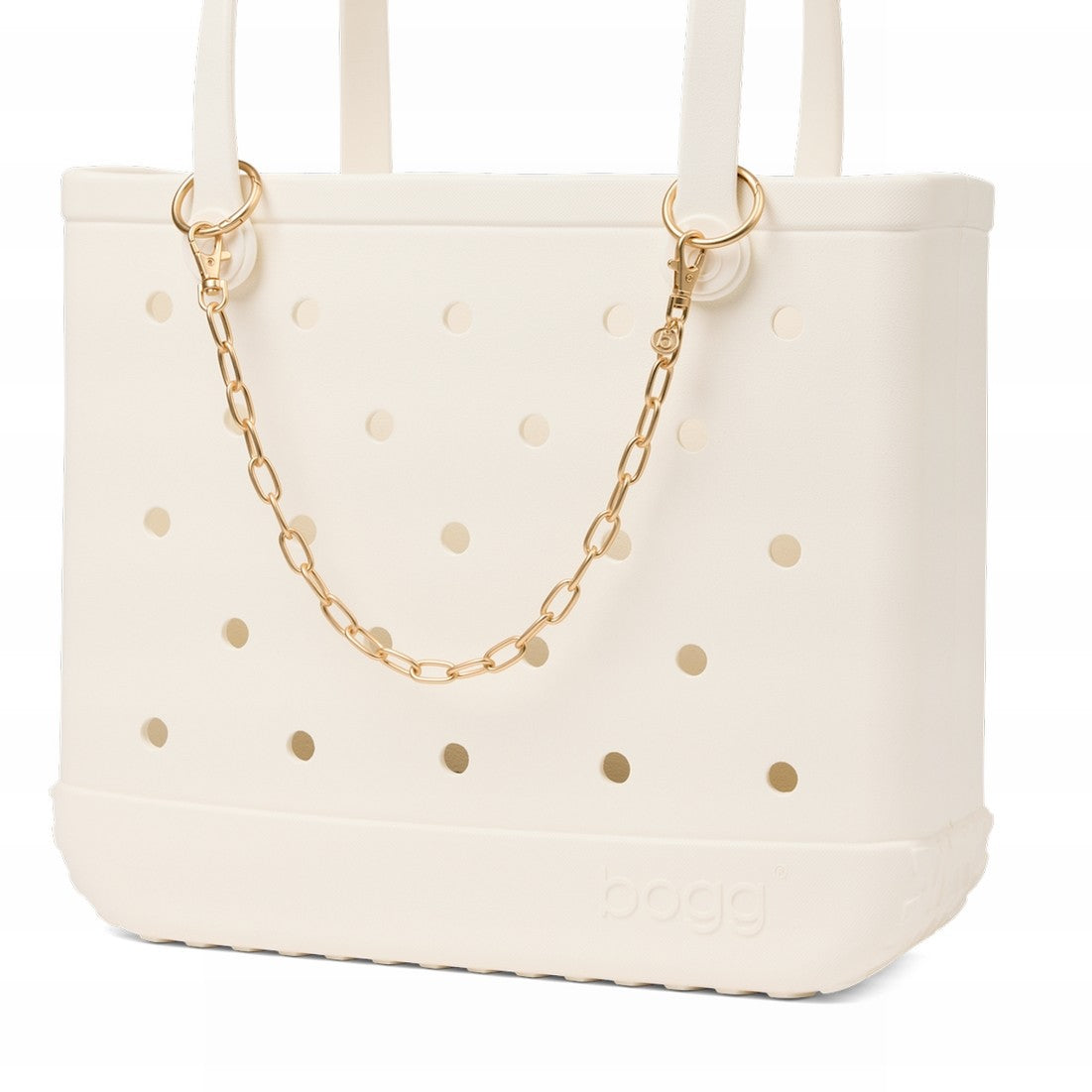 Bogg'd & Charmed Gold Chain Large Capacity Beach Carryall Travel Friendly Lightweight with Cosmetic Organizer for Resort Holidays Travel Organizer Vacation Essentials for Women