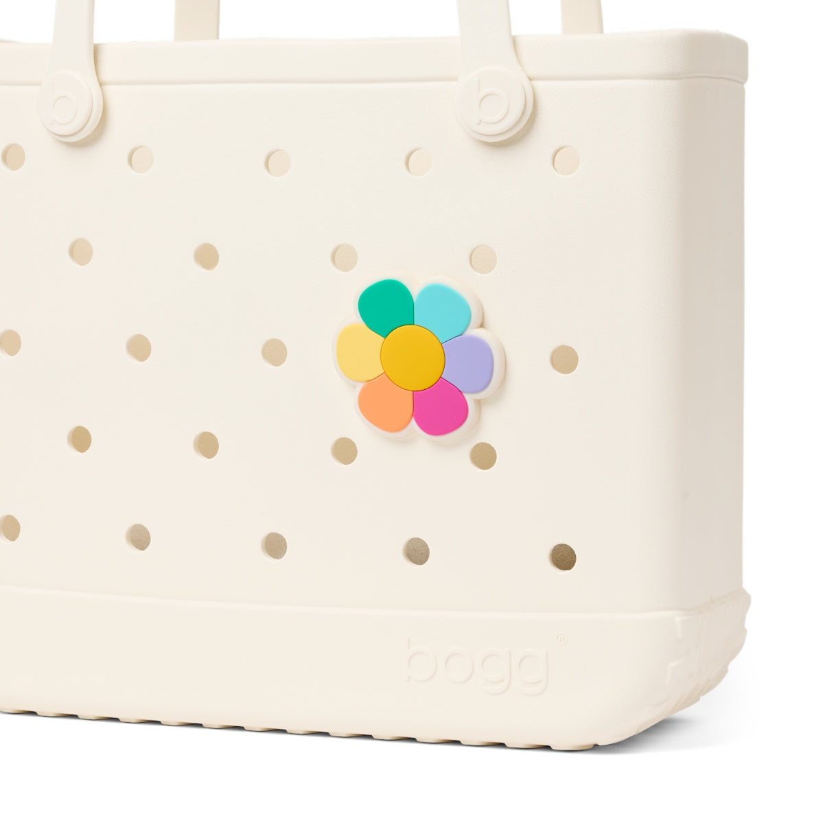 Bogg Bit Flower Power Women's Waterproof Beach Tote Durable Lightweight with Adjustable Shoulder Strap for Cruise Travel Travel Organizer Vacation Essentials for Women