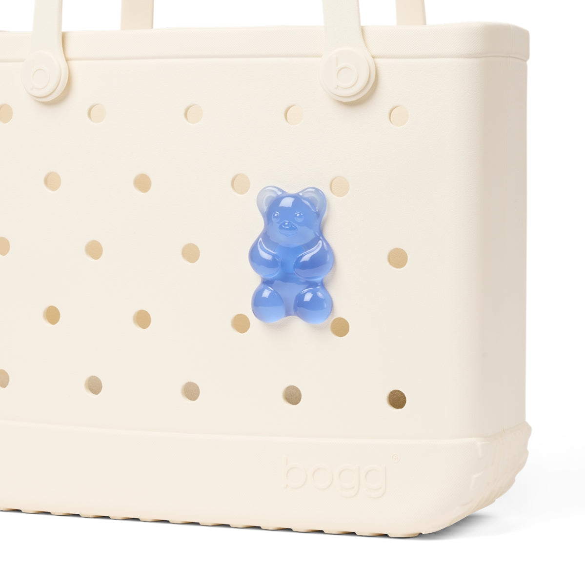 Bogg Bit Blue Raspberry Gummy Bear Easy Clean Rubber Tote Oversized Easy Clean with Extra Storage Compartments for Beach Vacation Travel Organizer Vacation Essentials for Women