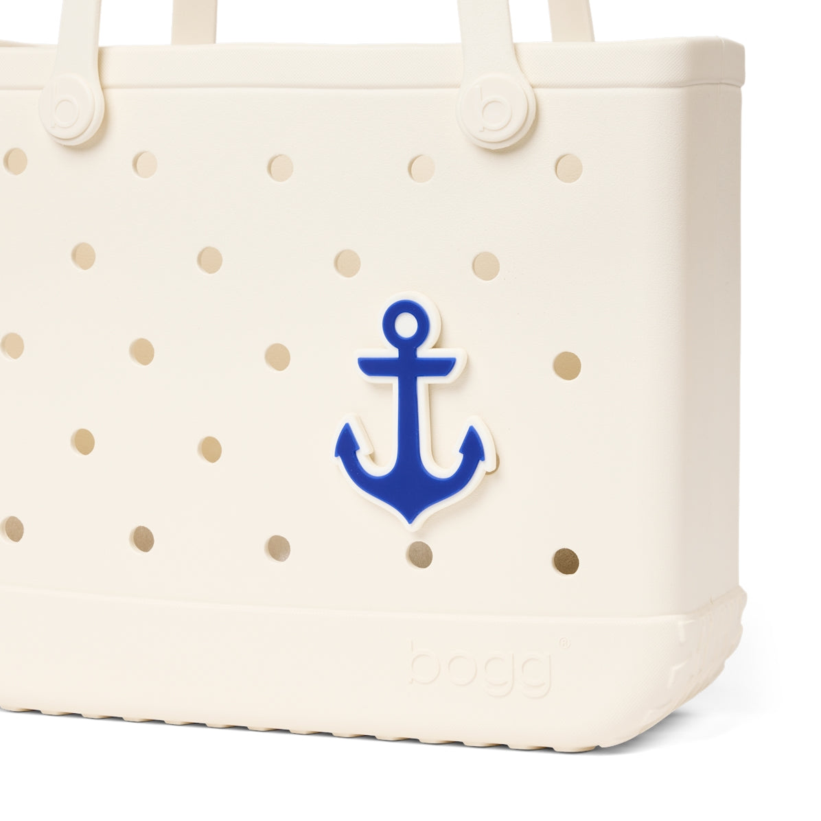 Bogg Bit Mykonos Blue Anchor Oversized Beach Travel Tote Sandproof Large Capacity with Non Slip Bottom for Camping Trips Travel Organizer Vacation Essentials for Women