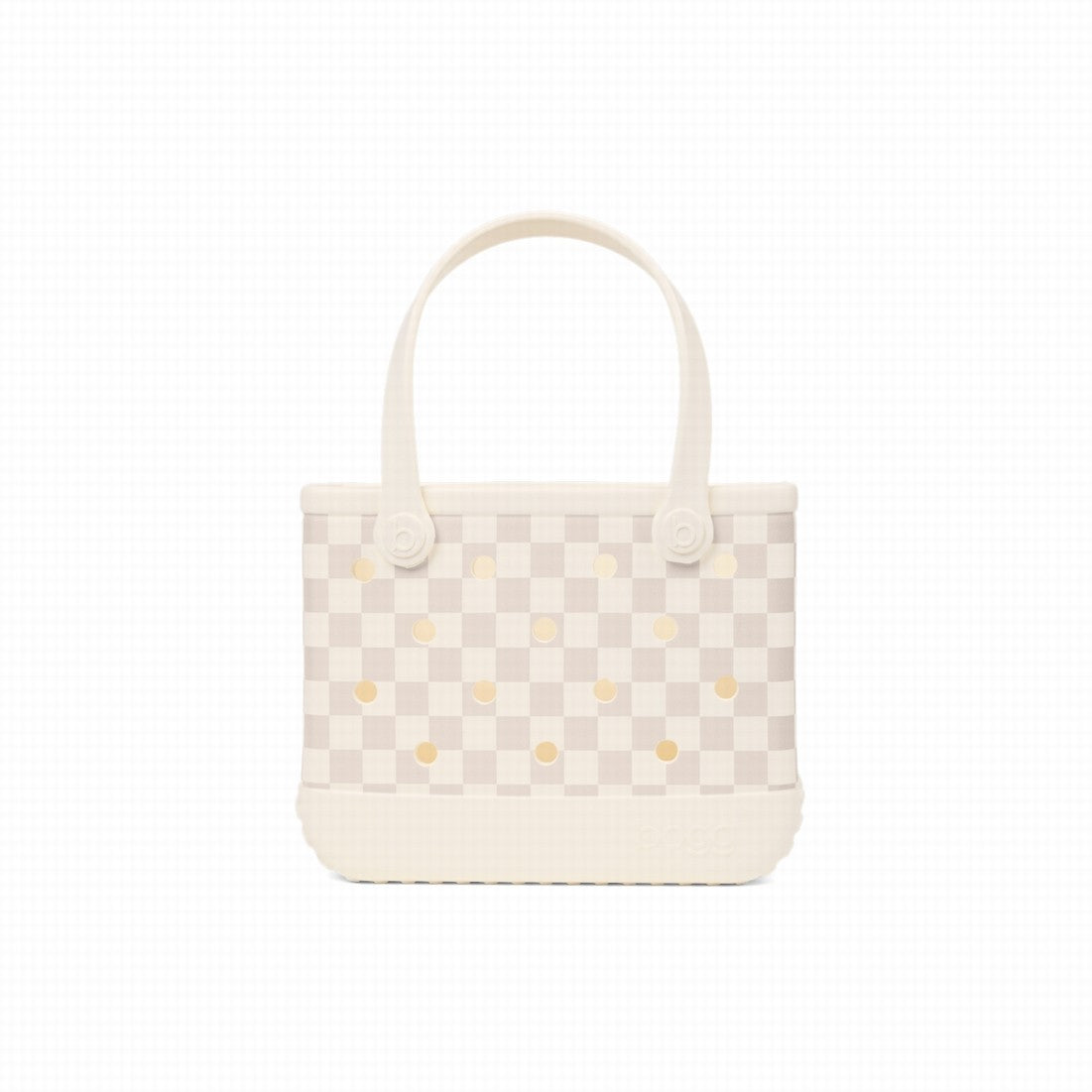 Bitty Bogg Bag Checkered Coconut/Mushroom Water Sports Travel Tote Washable Tip Resistant with Spacious Interior for Camping Trips Travel Organizer Vacation Essentials for Women