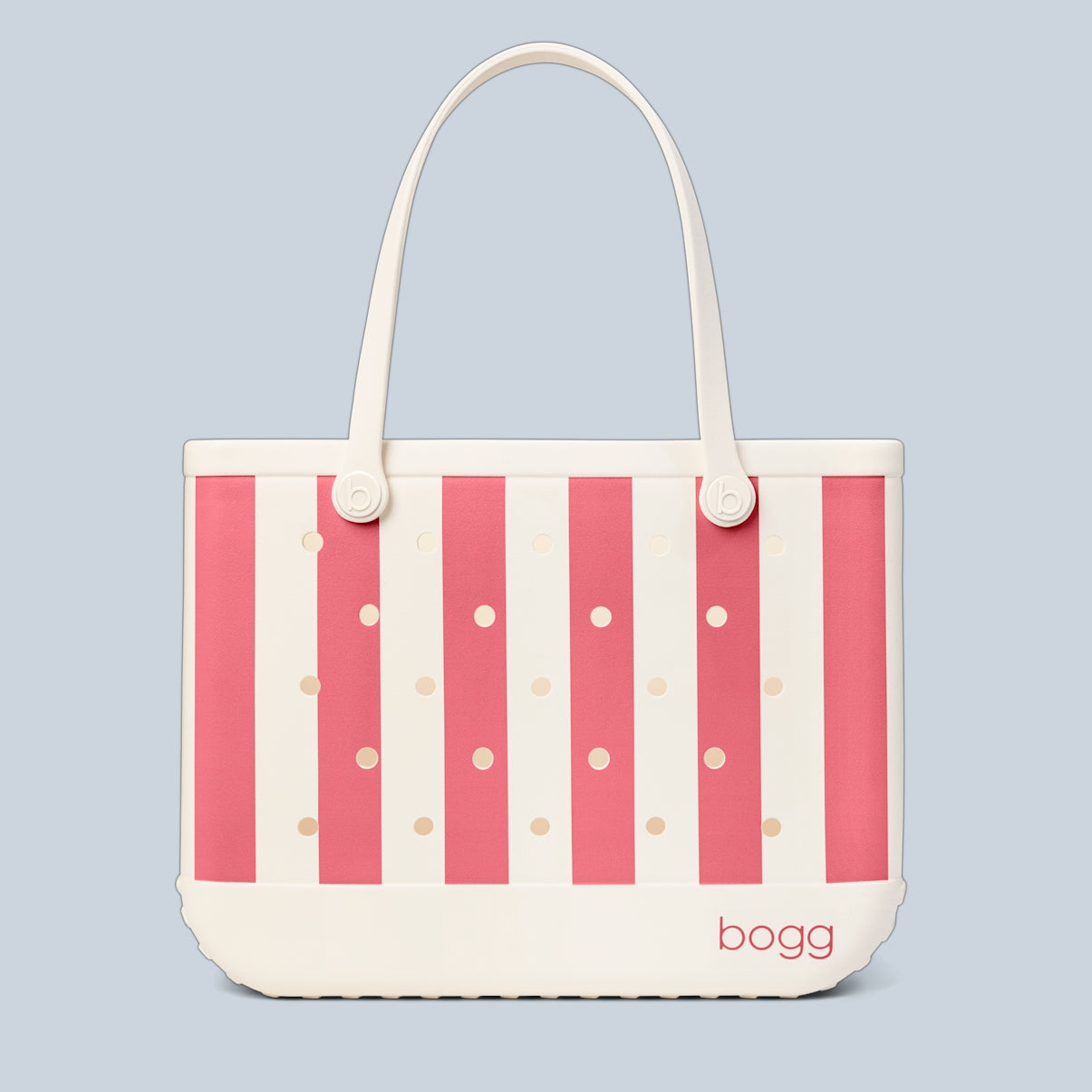 Original Bogg Bag Capri Coral Stripe Large Capacity Beach Carryall Travel Friendly Large Capacity with Travel Accessory Pouch for Cruise Travel Travel Organizer Vacation Essentials for Women