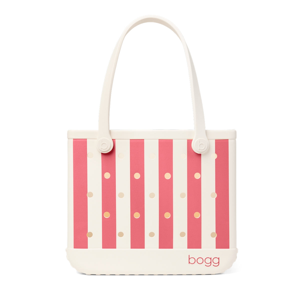 Baby Bogg Bag Capri Coral Stripe Large Capacity Beach Carryall Large Capacity Easy Clean with Cosmetic Organizer for Beach Vacation Travel Organizer Vacation Essentials for Women