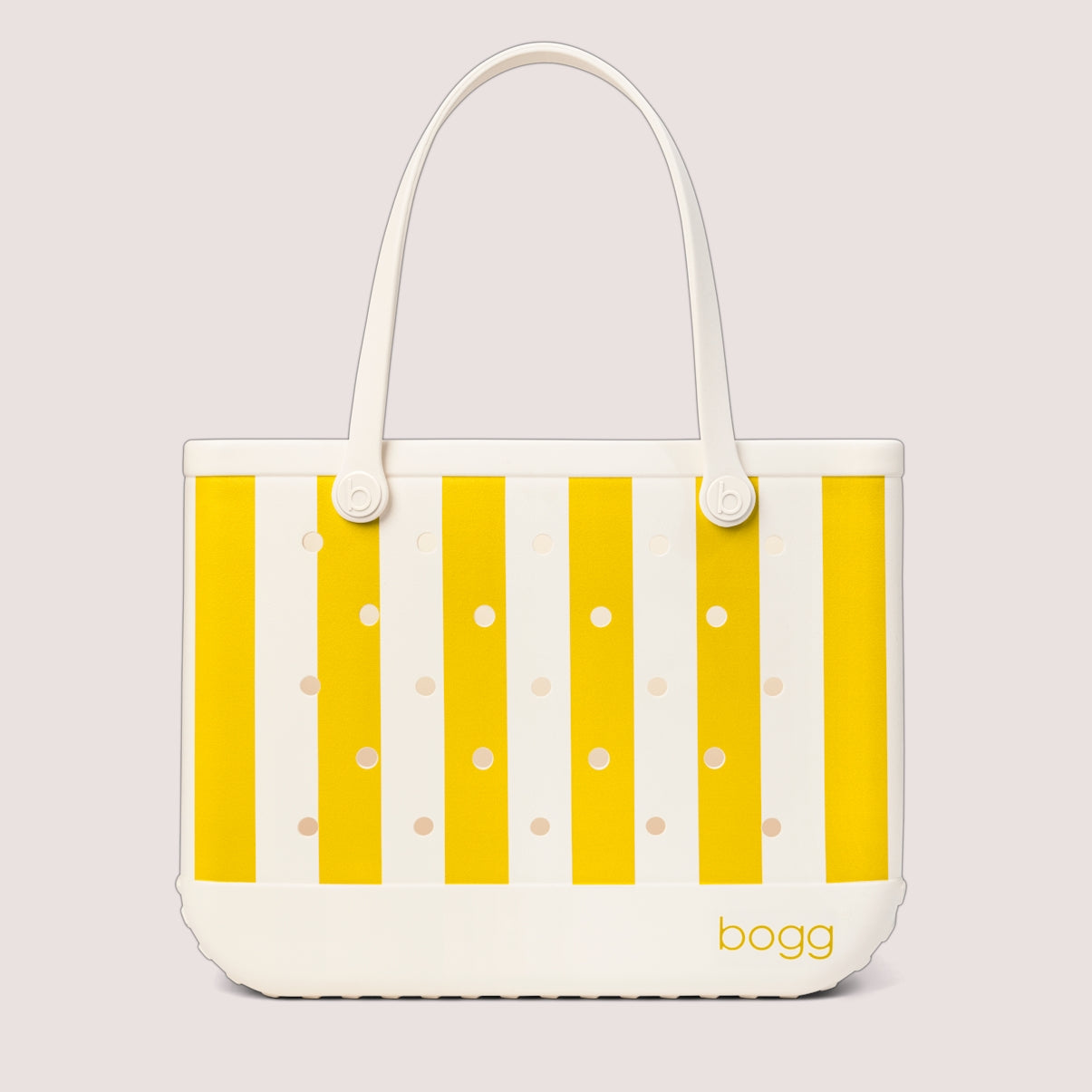 Original Bogg Bag Limoncello Yellow Stripe Weekend Getaway Beach Bag Durable Large Capacity with Makeup Bag for Boat Trips Travel Organizer Vacation Essentials for Women