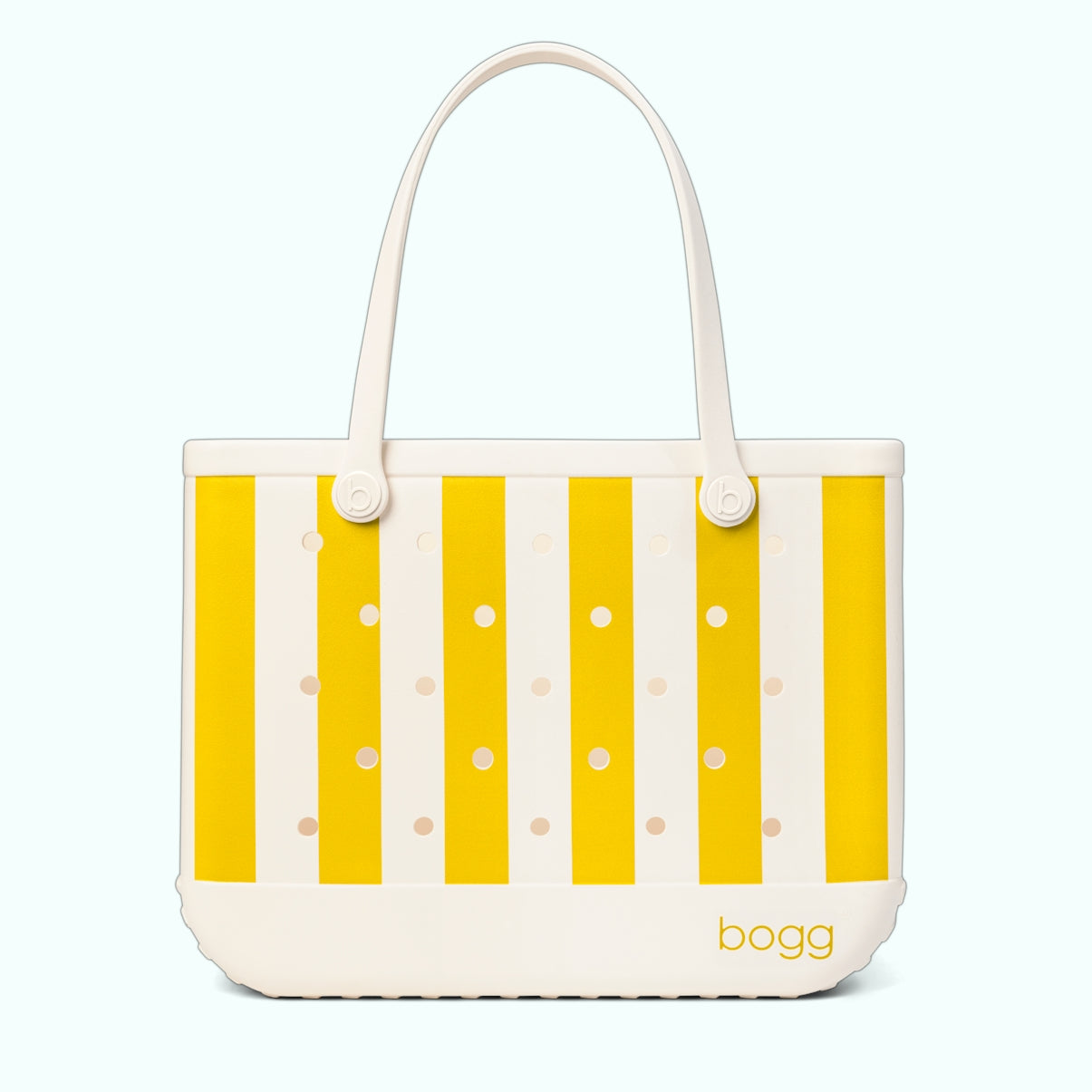Original Bogg Bag Limoncello Yellow Stripe Vacation Essentials Beach Organizer Lightweight Oversized with Makeup Bag for Pool Days Travel Organizer Vacation Essentials for Women