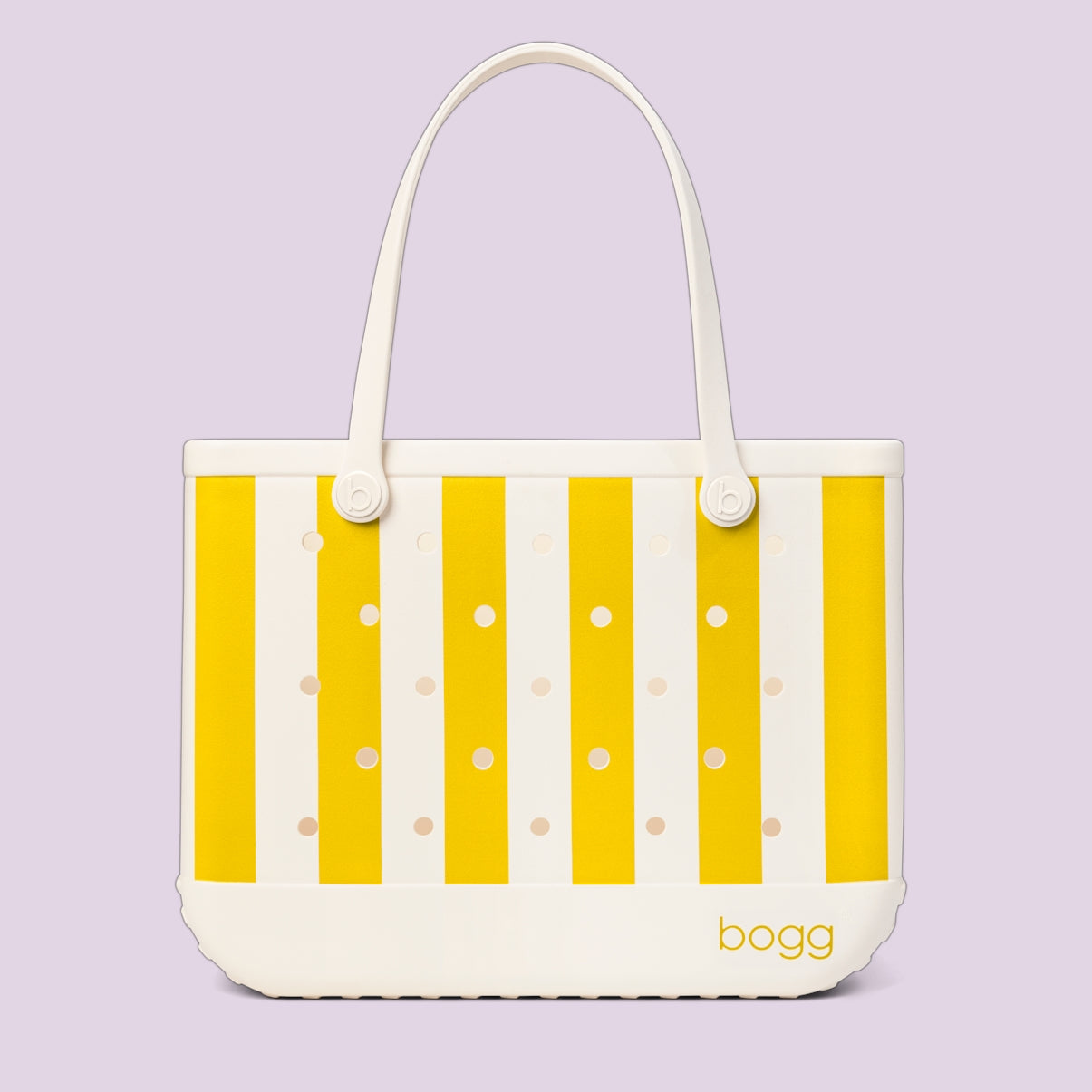 Original Bogg Bag Limoncello Yellow Stripe Summer Escape Beach Bag Premium Travel Friendly Extra Wide Opening for Weekend Travel