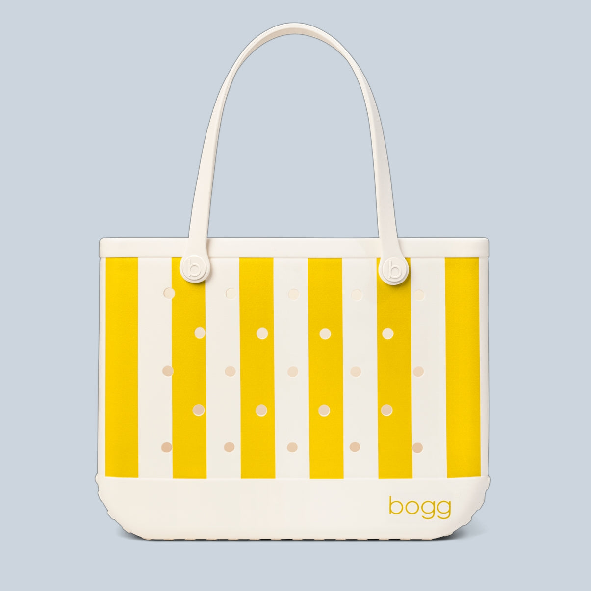 Original Bogg Bag Limoncello Yellow Stripe Adventure Ready Beach Tote Flexible Easy Clean Bonus Cosmetic Bag Included for Resort Vacations