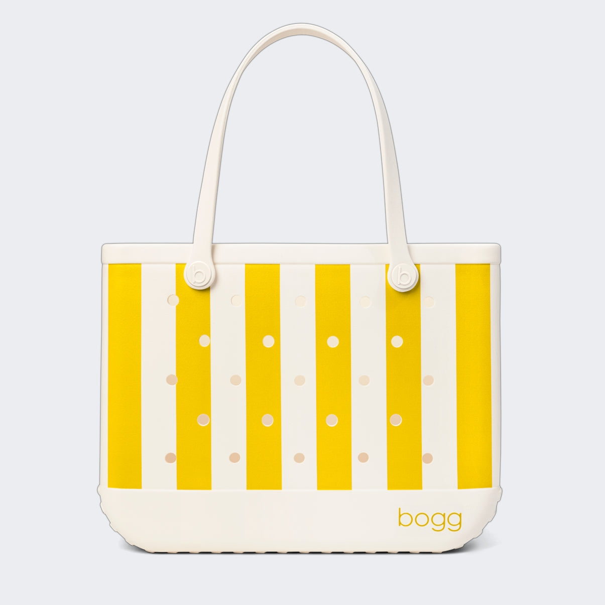 Original Bogg Bag Limoncello Yellow Stripe Poolside Essentials Organizer Flexible Tip Resistant Deep Storage Interior for Summer Adventures