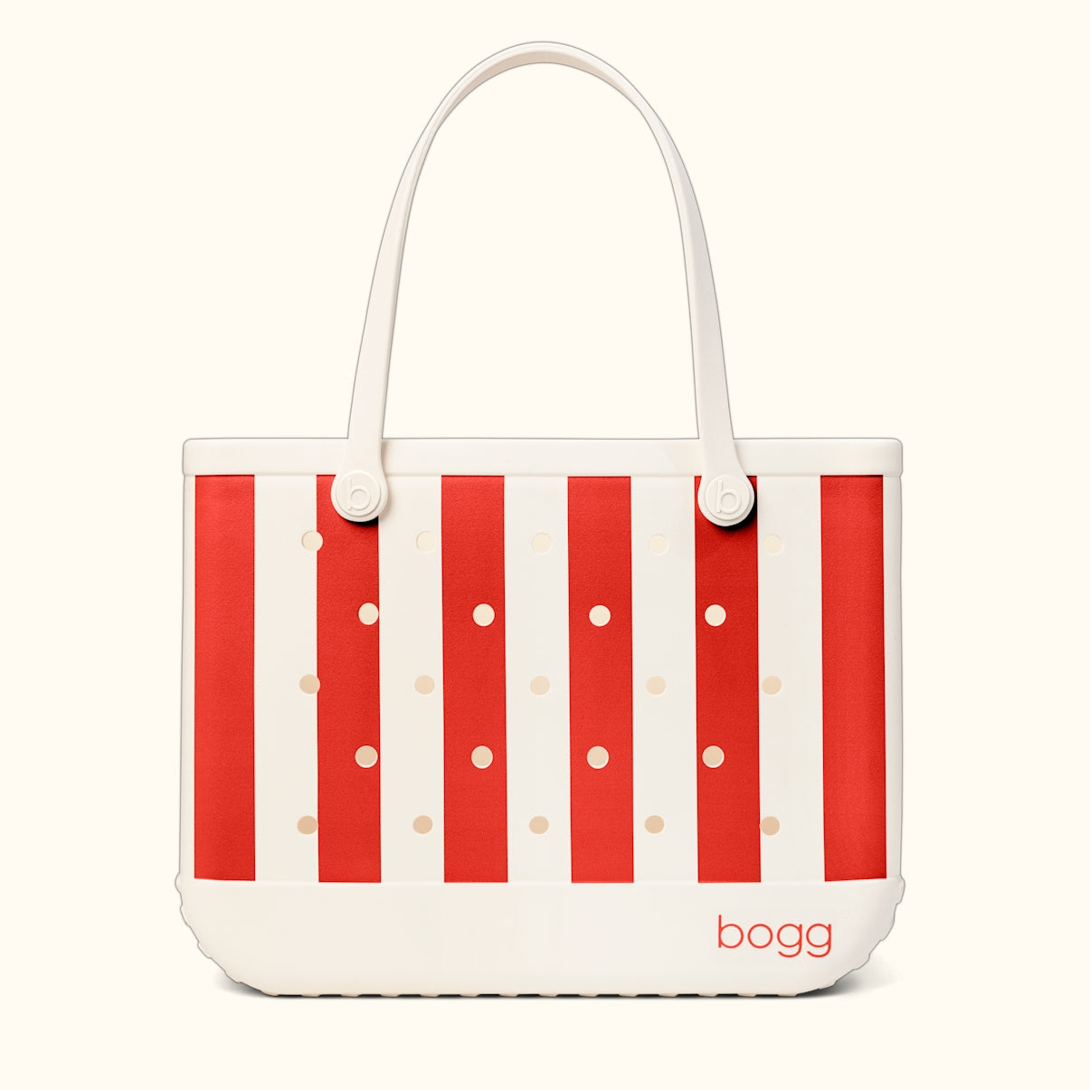 Original Bogg Bag Buoy Red Stripe Lightweight Waterproof Carryall Sandproof Sandproof with Easy Clean Surface for Boat Trips Travel Organizer Vacation Essentials for Women