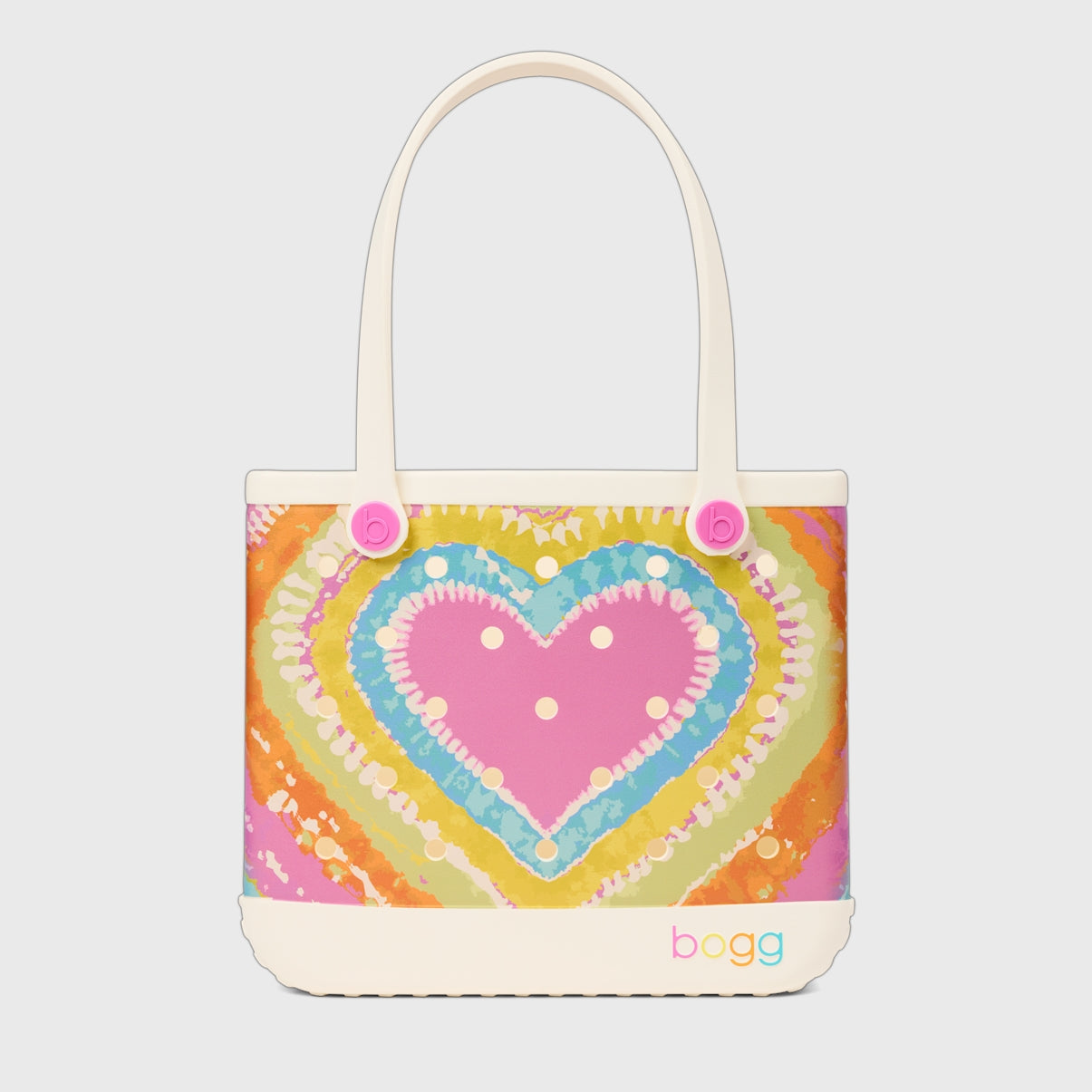 Baby Bogg Bag Dye licious Heart Pink Taffy Coastal Weekend Carryall Flexible Travel Friendly Reinforced Grip Handles for Resort Vacations