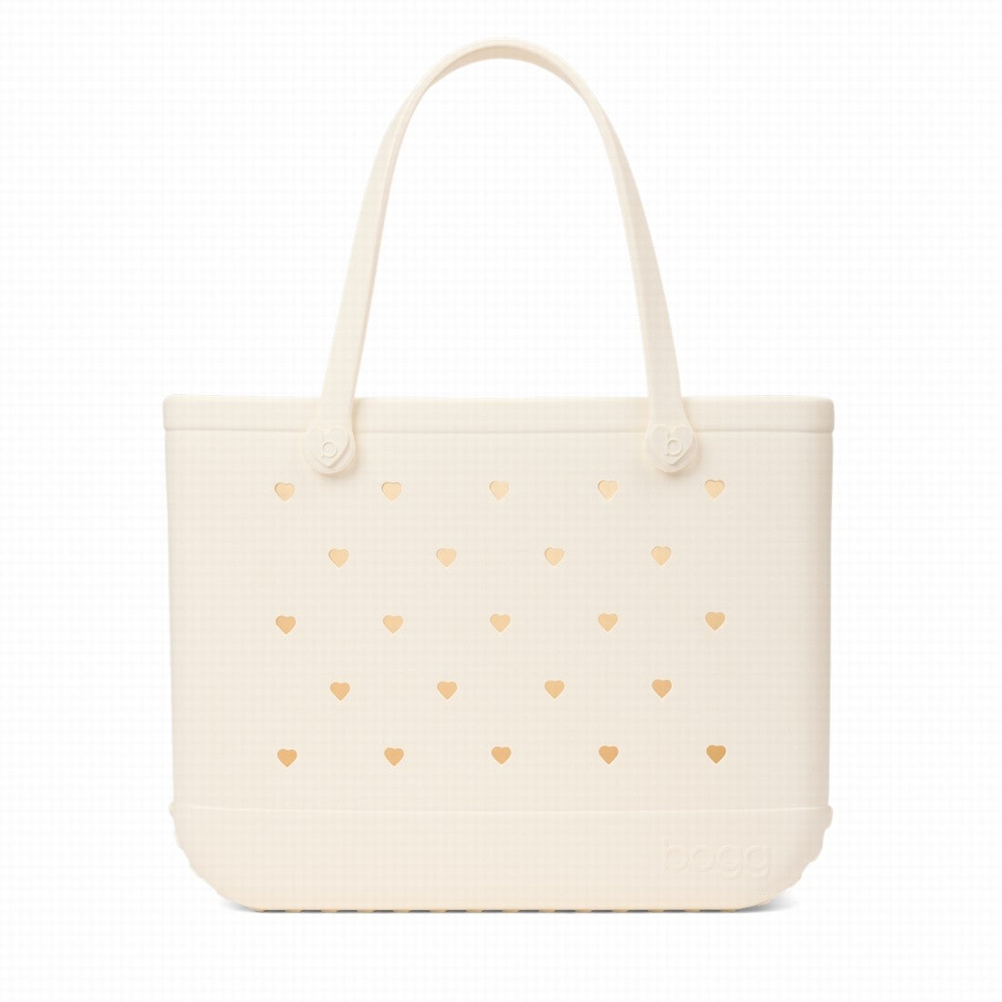 Original Bogg Bag Cut Out Heart Coconut Sunny Getaway Carryall Lightweight Waterproof Extra Wide Opening for Resort Vacations