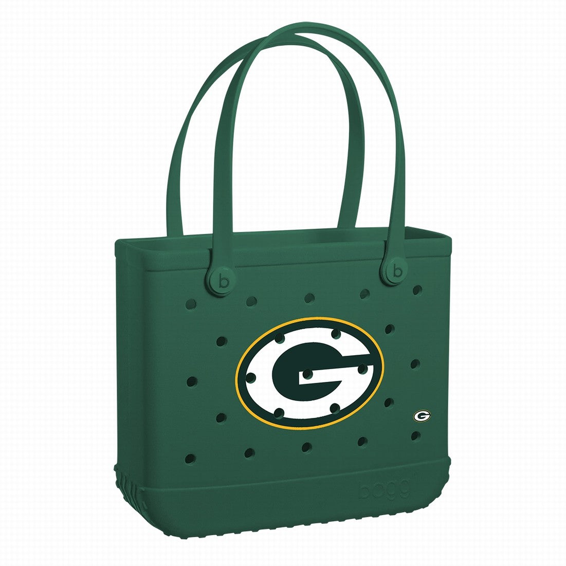 Baby Bogg Bag Green Bay Packers Easy Clean Rubber Tote Easy Clean Travel Friendly with Reinforced Handles for Summer Travel Travel Organizer Vacation Essentials for Women