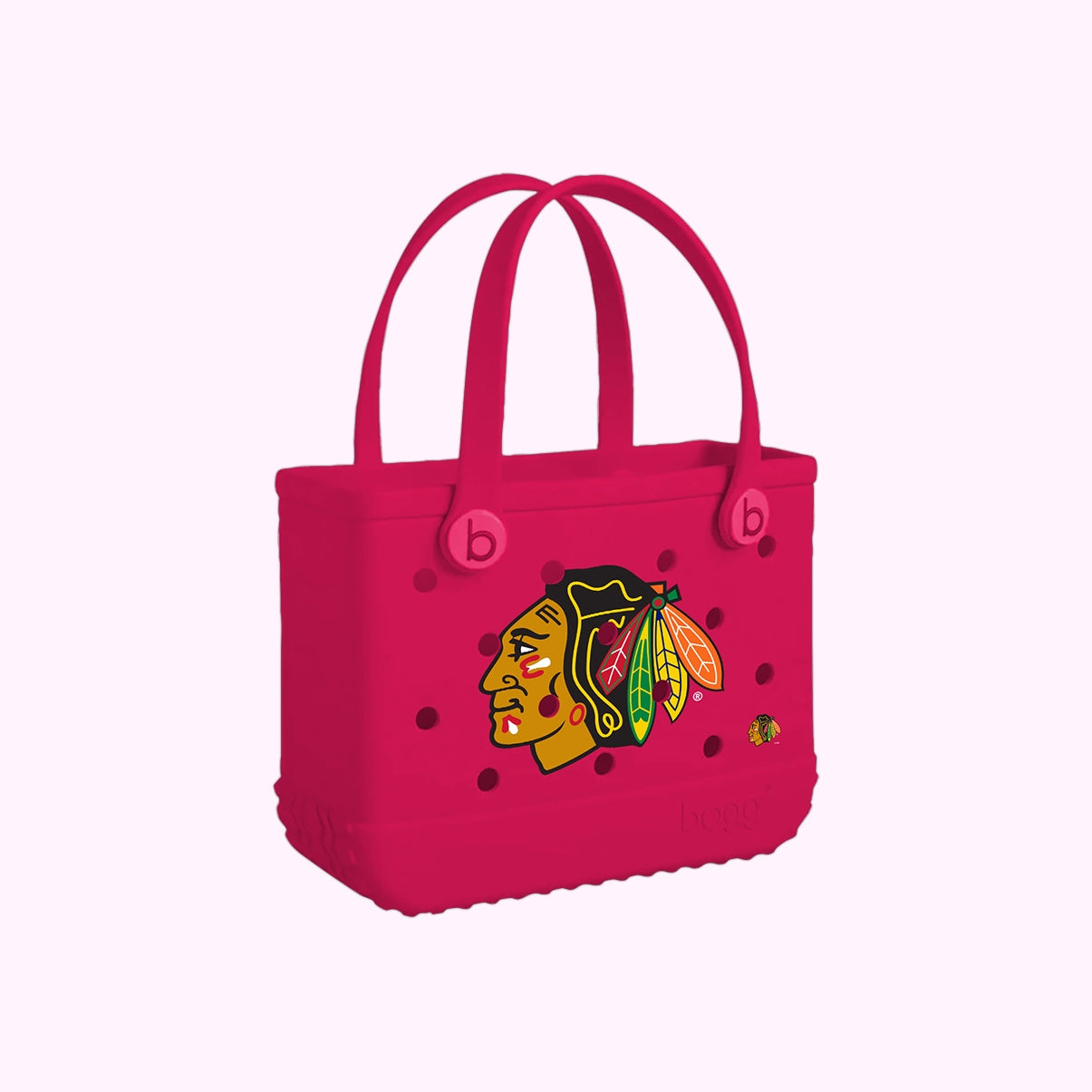 Bitty Bogg Bag Chicago Blackhawks Weekend Escape Carryall Functional Oversized Adjustable Shoulder Strap for Beach Holidays