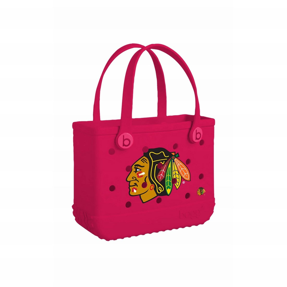 Bitty Bogg Bag Chicago Blackhawks Outdoor Adventure Pool Tote Easy Clean Washable with Cosmetic Organizer for Picnic Days Travel Organizer Vacation Essentials for Women