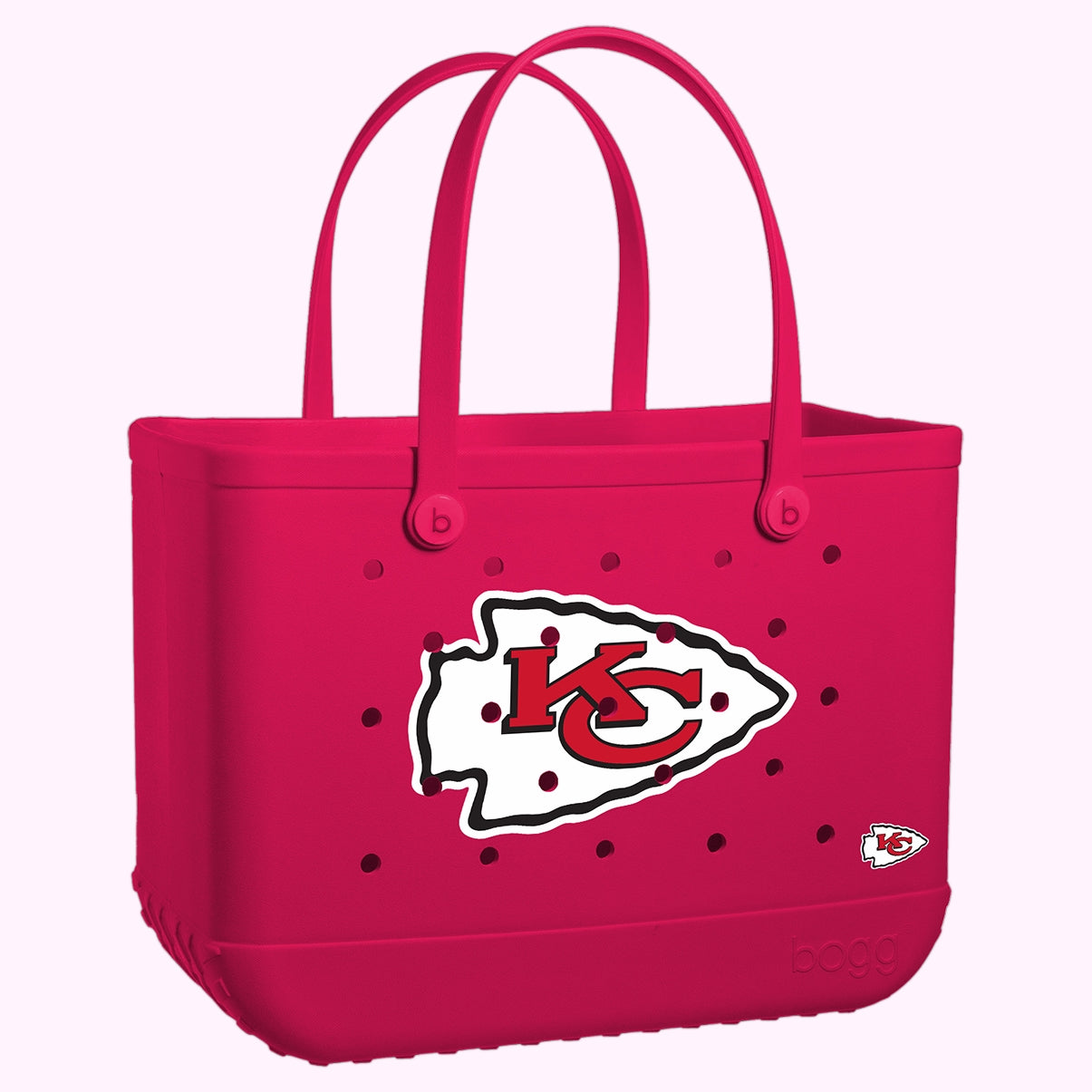 Original Bogg Bag Kansas City Chiefs Summer Beach Accessories Bag Large Capacity Large Capacity with Non Slip Bottom for Summer Travel Travel Organizer Vacation Essentials for Women