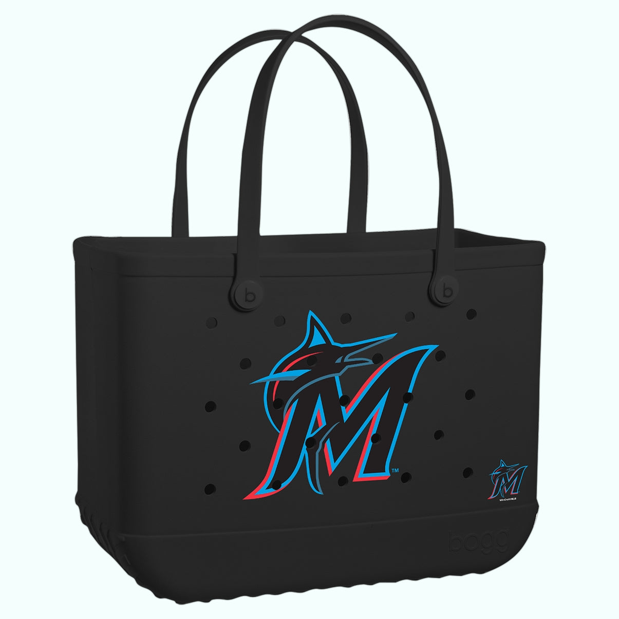 Original Bogg Bag Miami Marlins Summer Escape Beach Bag Ultra Durable Large Capacity Bonus Cosmetic Bag Included for Resort Vacations