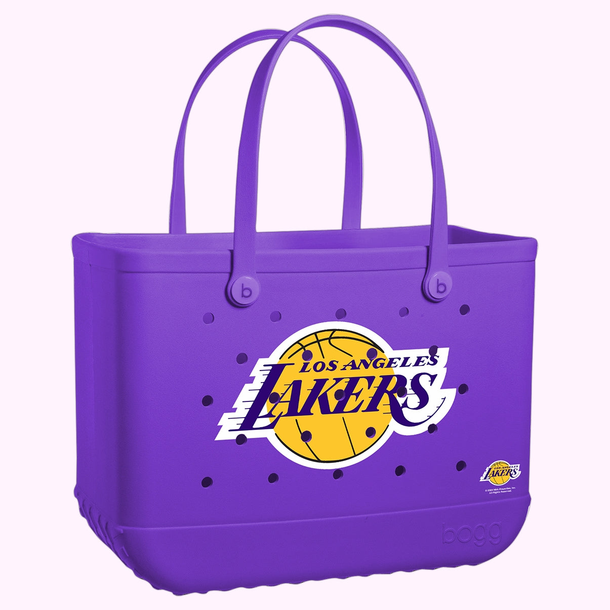 Original Bogg Bag Los Angeles Lakers Premium EVA Pool Bag Travel Friendly Large Capacity with Extra Storage Compartments for Lake Adventures Travel Organizer Vacation Essentials for Women