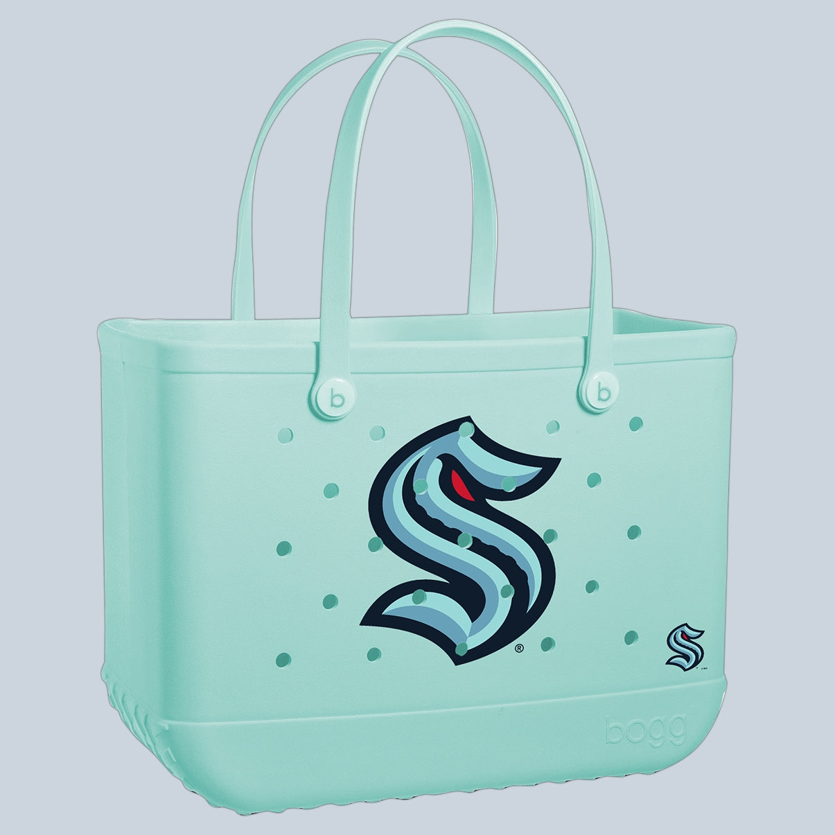 Original Bogg Bag Seattle Kraken Outdoor Adventure Pool Tote Tip Resistant Waterproof with Non Slip Bottom for Yacht Excursions Travel Organizer Vacation Essentials for Women