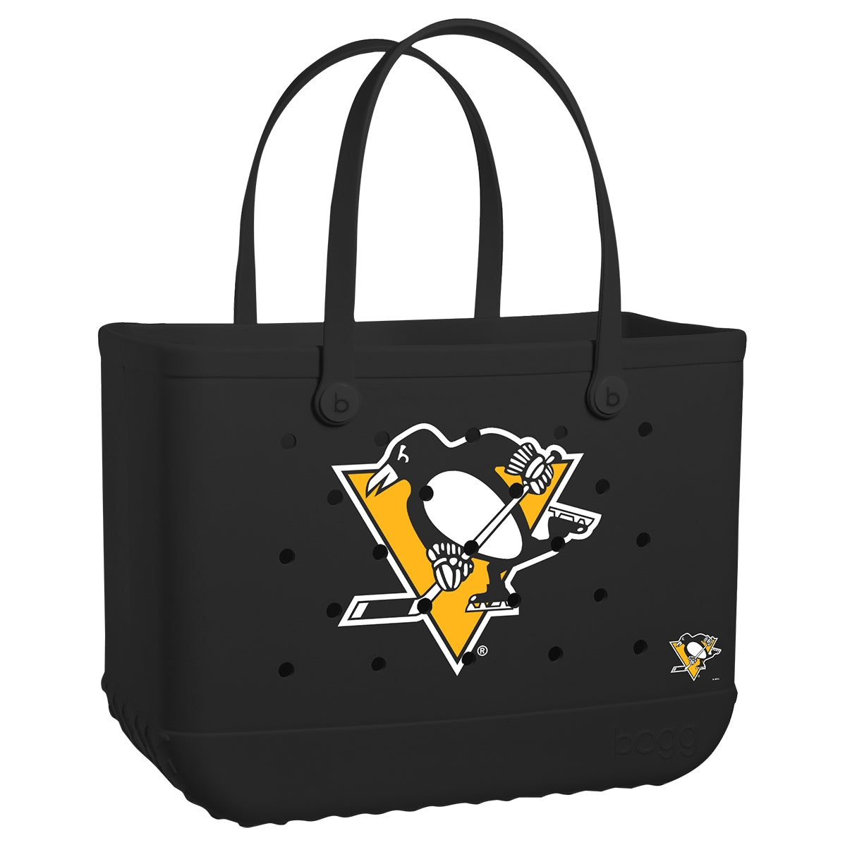 Original Bogg Bag Pittsburgh Penguins Family Size Beach Organizer Waterproof Travel Friendly with Non Slip Bottom for Lake Adventures Travel Organizer Vacation Essentials for Women
