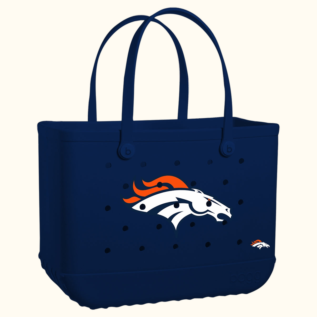 Original Bogg Bag Denver Broncos Weekend Escape Carryall Portable Easy Clean Reinforced Grip Handles for Weekend Travel