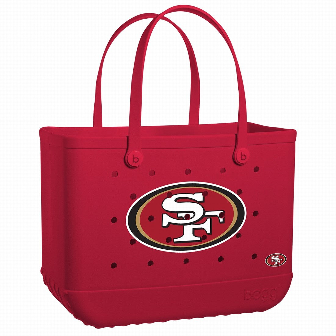 Original Bogg Bag San Francisco 49ers Weekend Getaway Beach Bag Durable Waterproof with Makeup Bag for Weekend Getaways Travel Organizer Vacation Essentials for Women