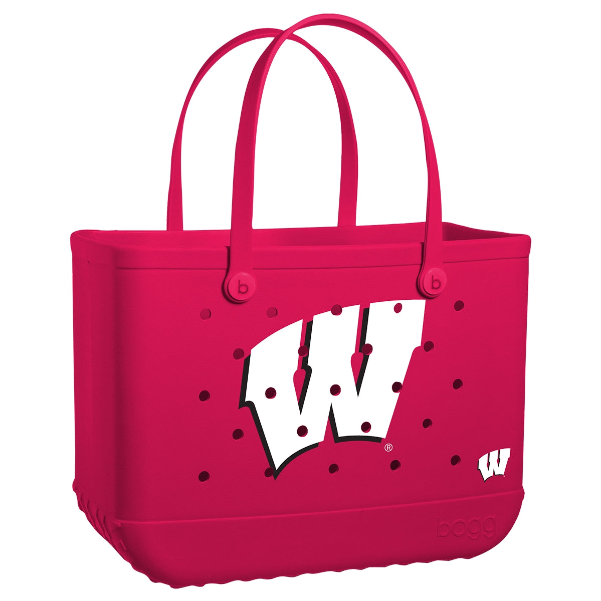 Original Bogg Bag Wisconsin Badgers Travel Companion Beach Tote Lightweight Washable Non Slip Bottom Design for Weekend Travel