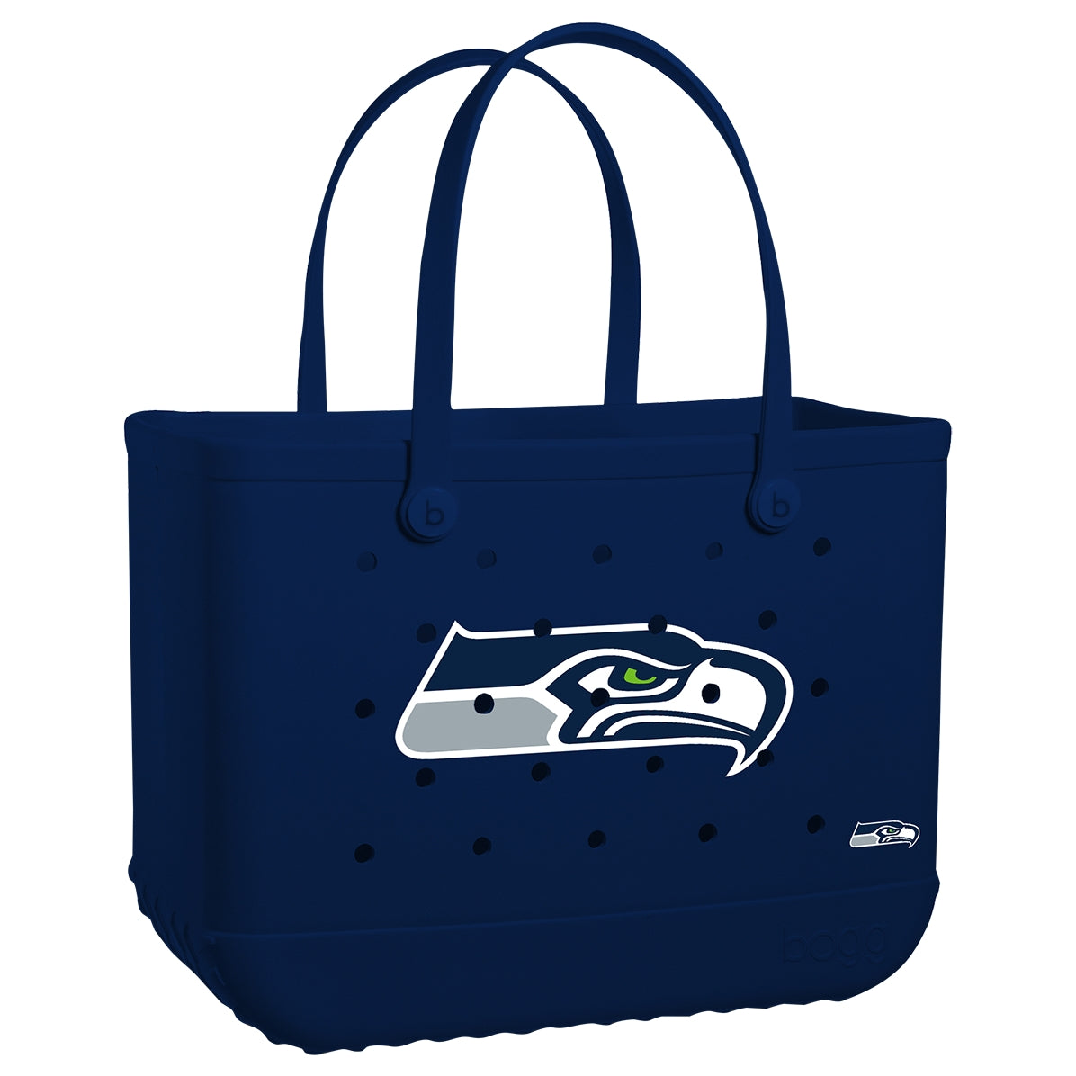 Original Bogg Bag Seattle Seahawks Summer Beach Accessories Bag Lightweight Easy Clean with Cosmetic Organizer for Yacht Excursions Travel Organizer Vacation Essentials for Women