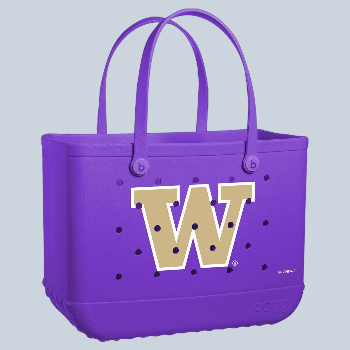 Original Bogg Bag Washington Huskies Lightweight Waterproof Carryall Washable Sandproof with Adjustable Shoulder Strap for Family Beach Days Travel Organizer Vacation Essentials for Women