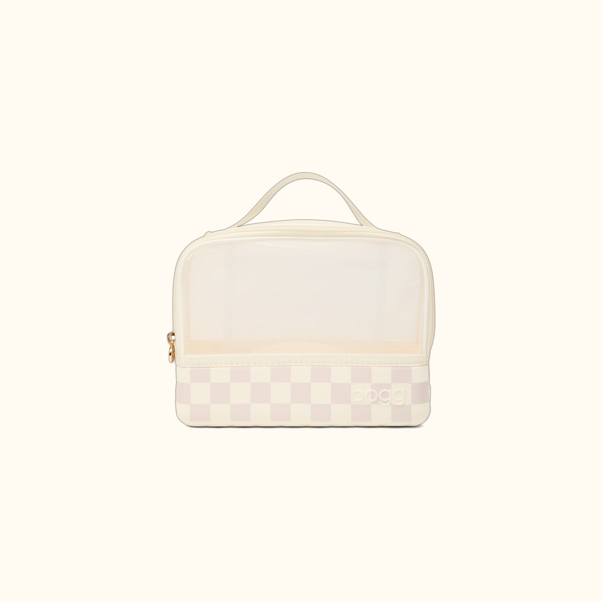 Boggs N' Ends Checkered Coconut/Mushroom Large Capacity Beach Carryall Sandproof Lightweight with Extra Storage Compartments for Weekend Getaways Travel Organizer Vacation Essentials for Women