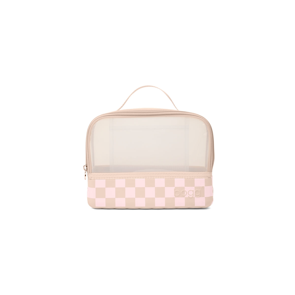 Boggs N' Ends Checkered Linen/ Pink Marshmallow Resort Lifestyle Tote Modern Sandproof Open Top Access Access for Summer Adventures
