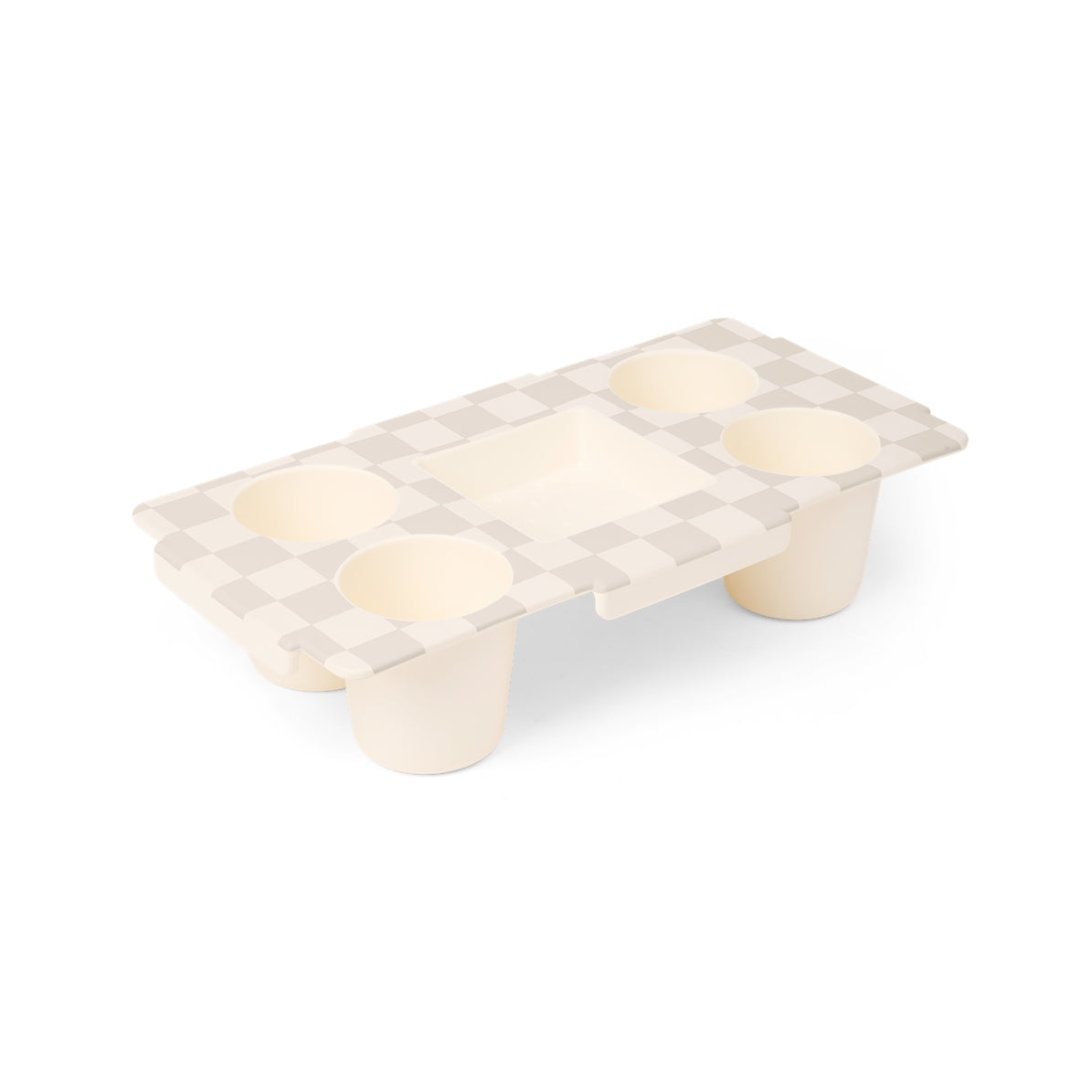 Top o' the Bogg to Ya Checkered Coconut/Mushroom Open Top Beach Organizer Oversized Lightweight with Easy Clean Surface for Beach Vacation Travel Organizer Vacation Essentials for Women