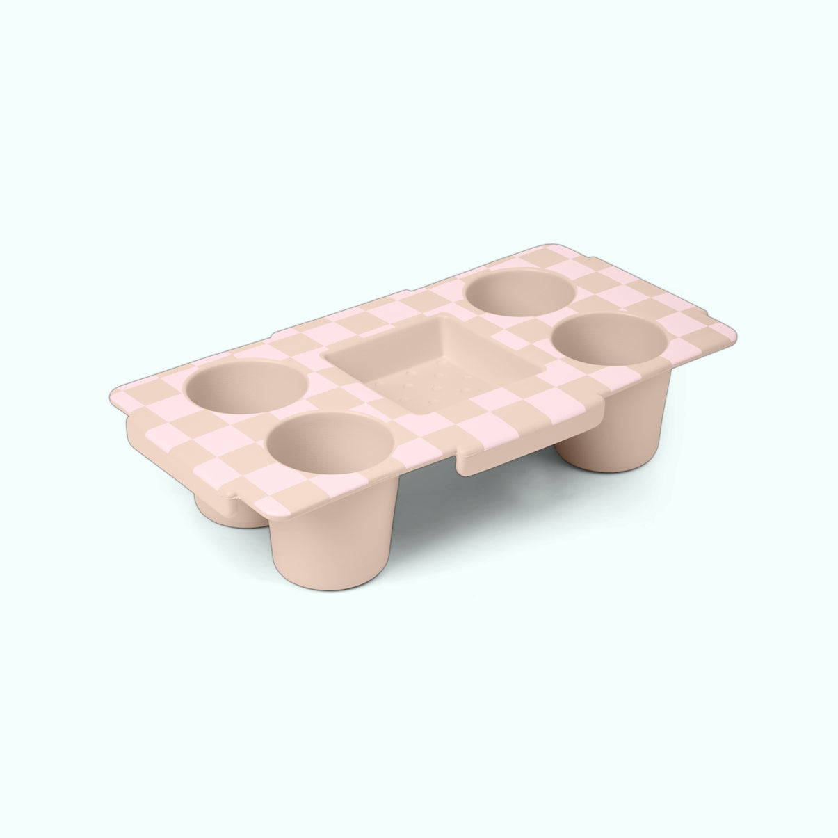 Top o' the Bogg to Ya Checkered Linen/ Pink Marshmallow Summer Beach Accessories Bag Washable Sandproof with Easy Clean Surface for Yacht Excursions Travel Organizer Vacation Essentials for Women
