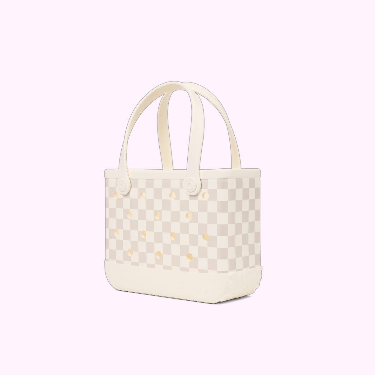 Bitty Bogg Bag Checkered Coconut/Mushroom Water Sports Travel Tote Washable Tip Resistant with Spacious Interior for Camping Trips Travel Organizer Vacation Essentials for Women