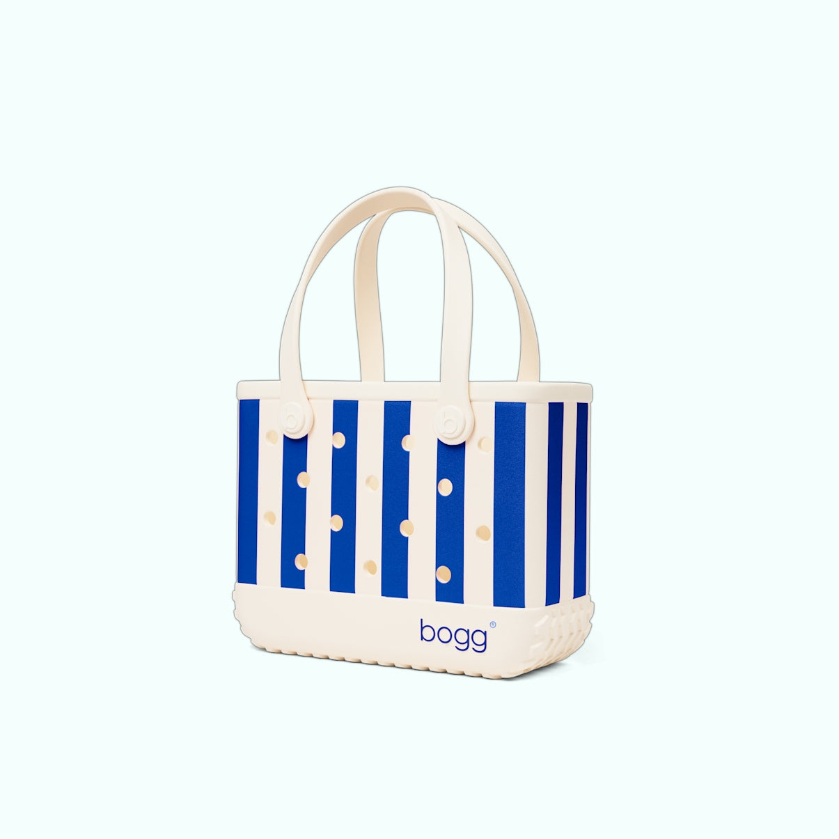 Bitty Bogg Bag Mykonos Blue Stripe Seaside Adventure Tote Flexible Tip Resistant Waterproof Phone Pouch Included for Boat Excursions