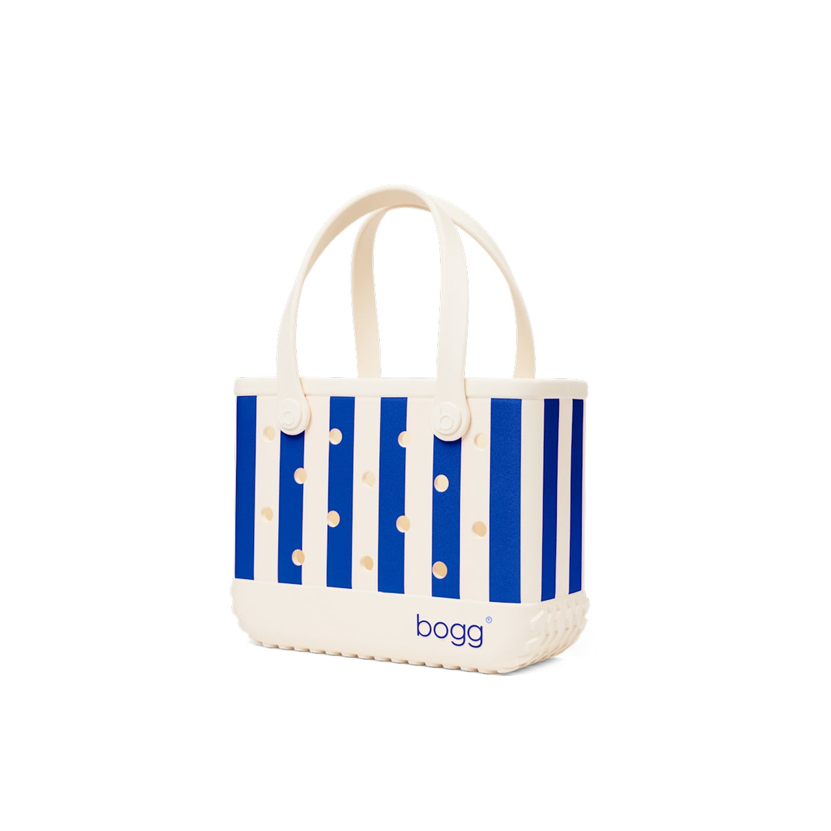 Bitty Bogg Bag Mykonos Blue Stripe Sunshine Travel Organizer Luxury Easy Clean Reinforced Grip Handles for Pool Activities