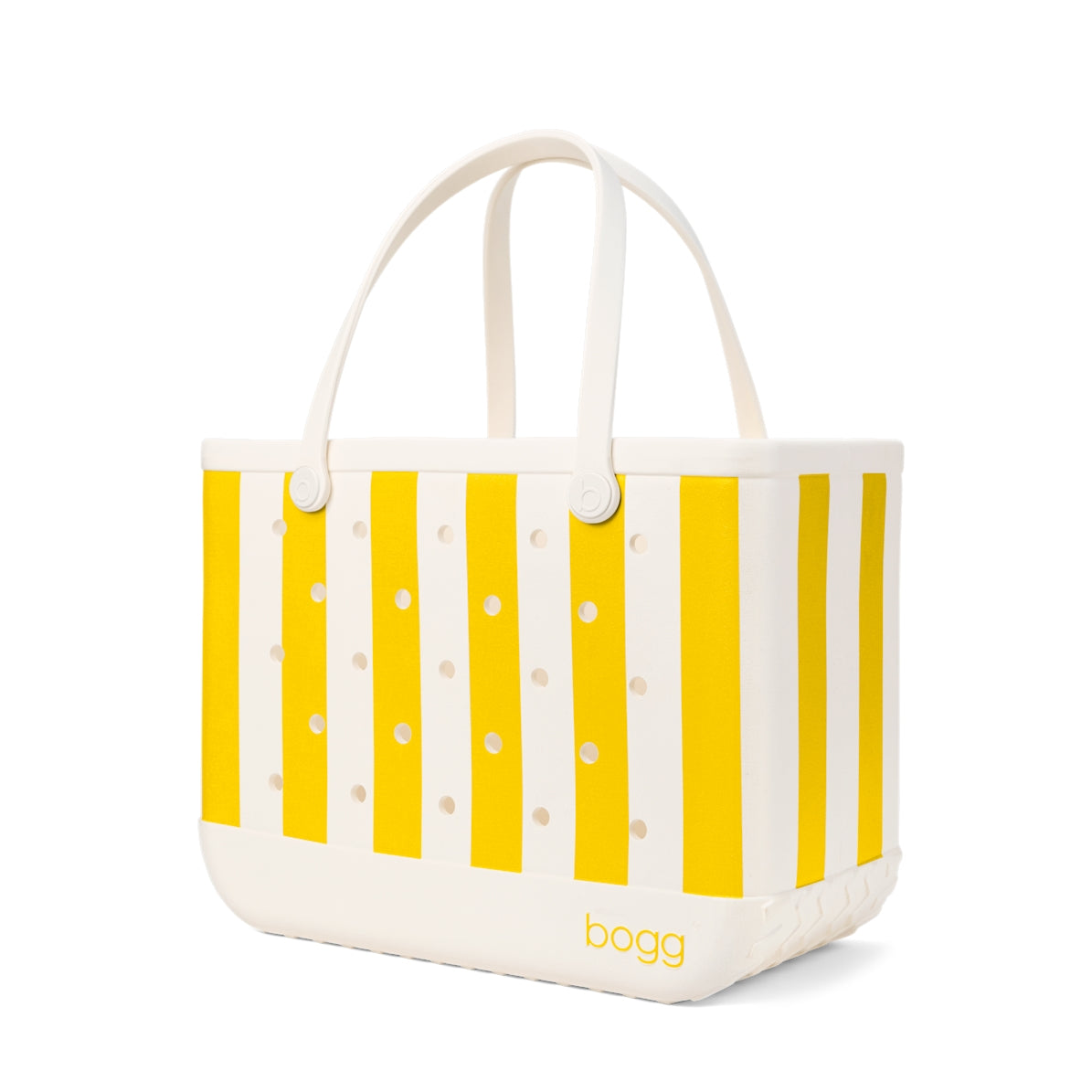 Original Bogg Bag Limoncello Yellow Stripe Family Fun Day Tote Premium Easy Clean Waterproof Phone Pouch Included for Outdoor Sports