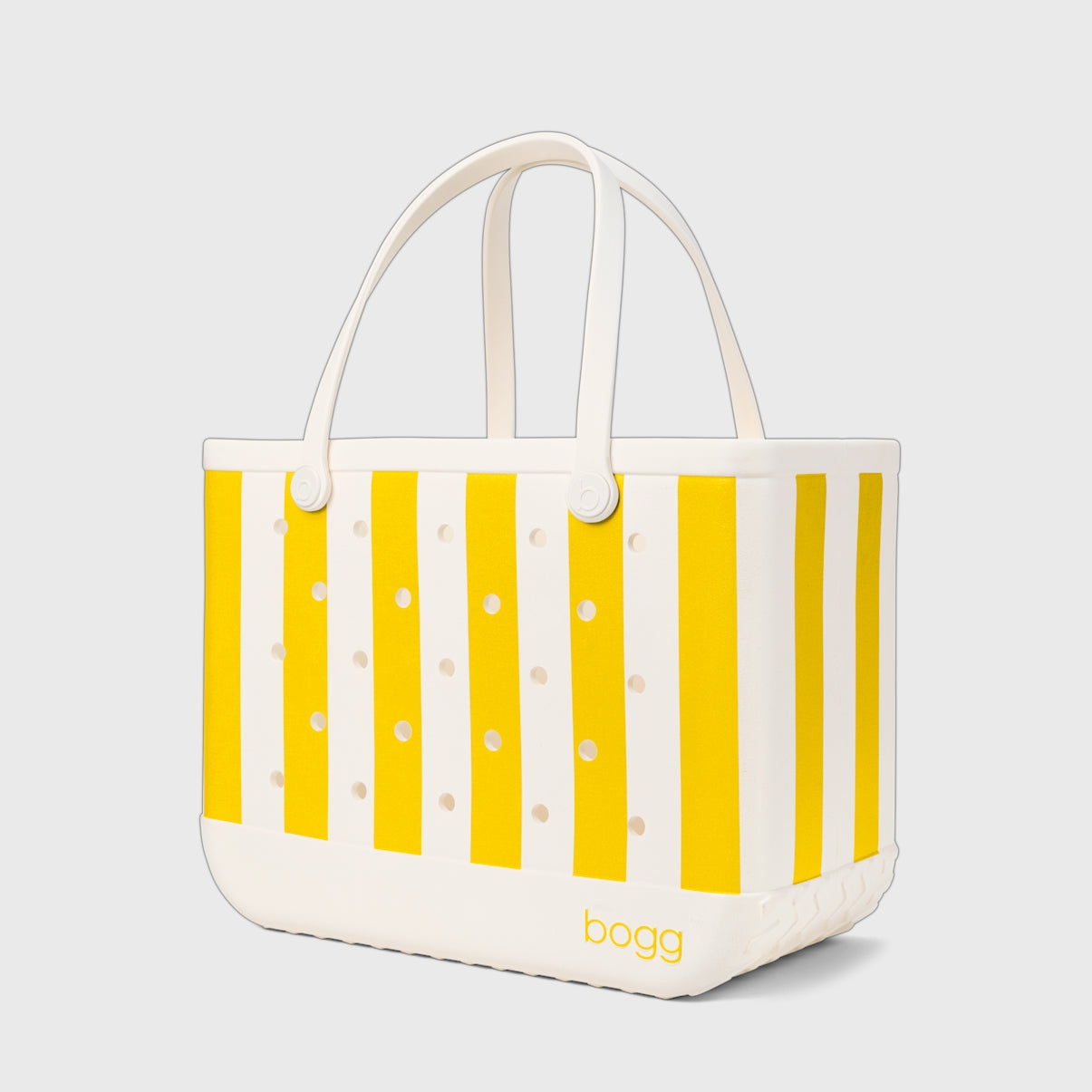 Original Bogg Bag Limoncello Yellow Stripe Holiday Resort Carryall Heavy Duty Travel Friendly Non Slip Bottom Design for Cruise Travel