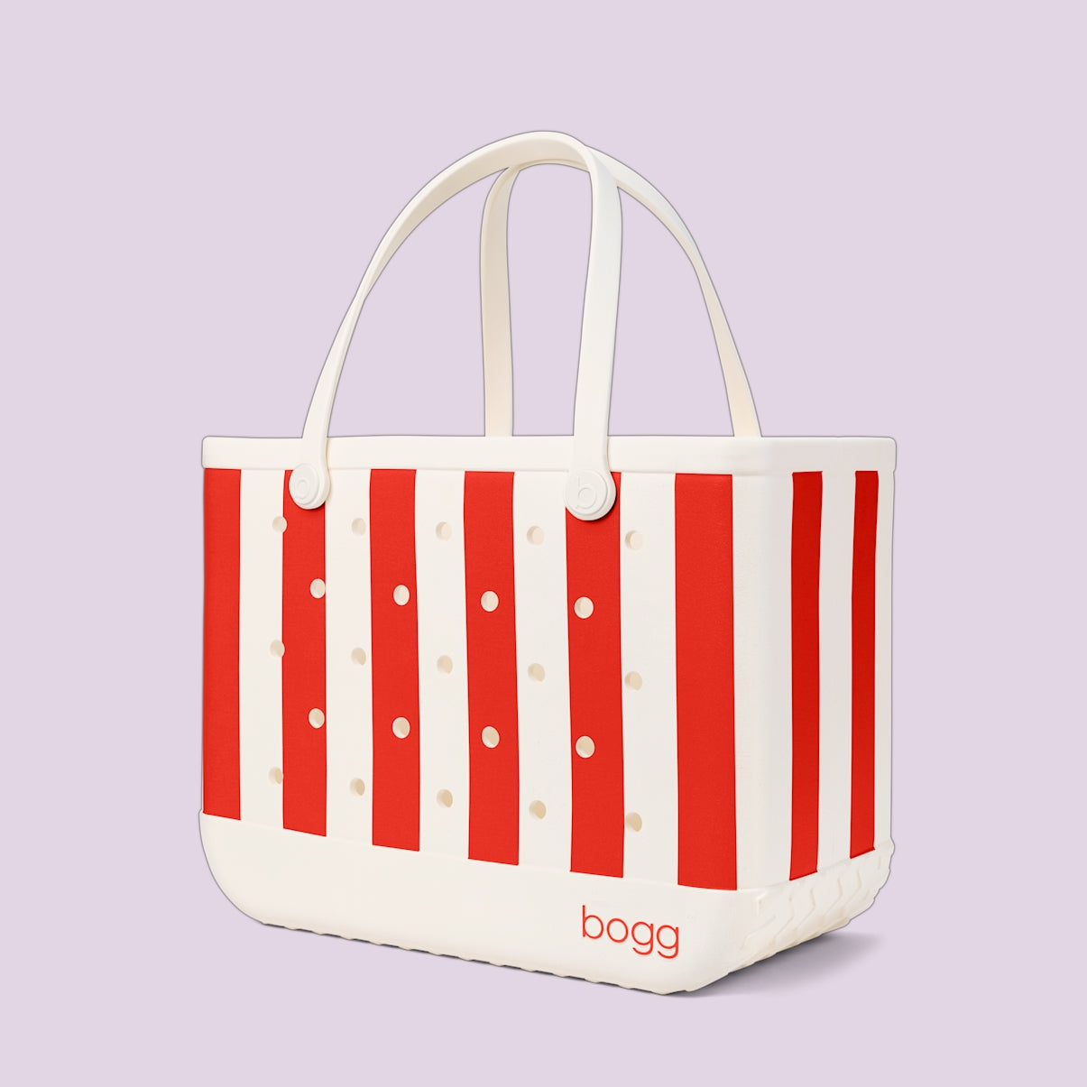 Original Bogg Bag Buoy Red Stripe Travel Ready Pool Tote Modern Tip Resistant Extra Wide Opening for Family Trips