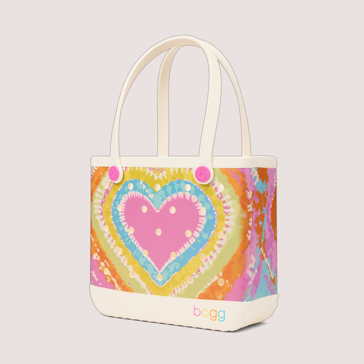 Baby Bogg Bag Dye licious Heart Pink Taffy Coastal Weekend Carryall Flexible Travel Friendly Reinforced Grip Handles for Resort Vacations