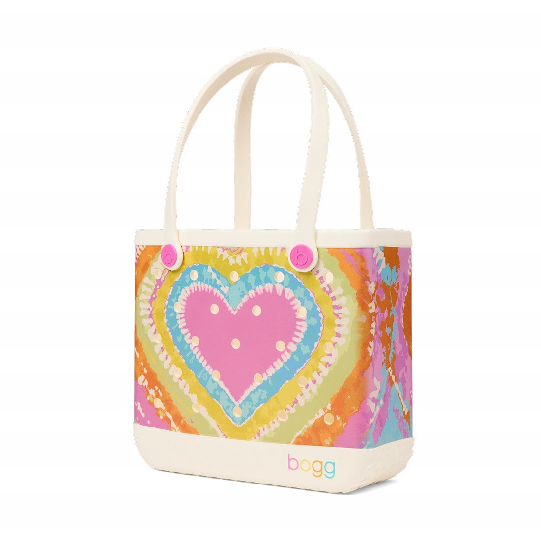 Baby Bogg Bag Dye licious Heart Pink Taffy Vacation Essentials Beach Organizer Easy Clean Washable with Waterproof Phone Pouch for Cruise Travel Travel Organizer Vacation Essentials for Women