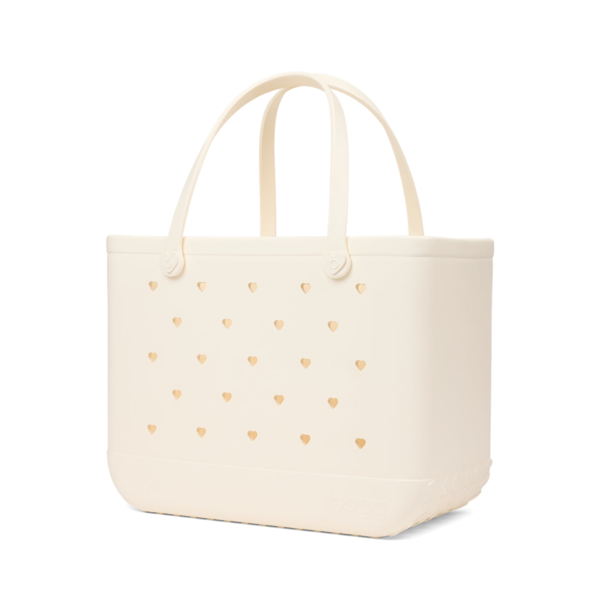 Original Bogg Bag Cut Out Heart Coconut Sunny Getaway Carryall Lightweight Waterproof Extra Wide Opening for Resort Vacations