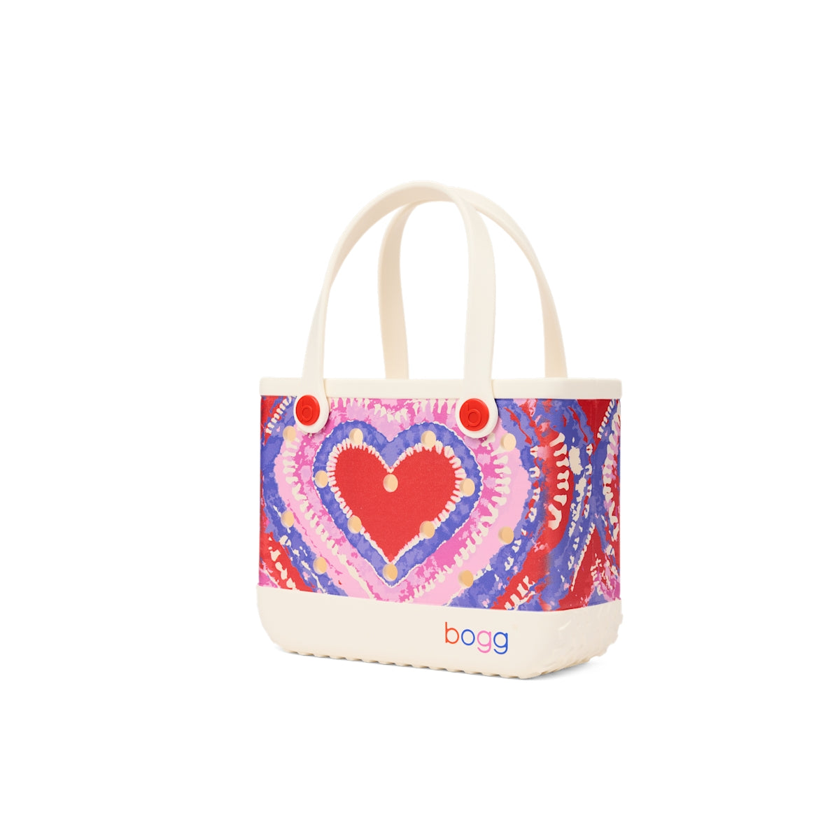 Bitty Bogg Bag Dye licious Heart Buoy Red Family Holiday Beach Organizer Modern Oversized Adjustable Shoulder Strap for Resort Vacations