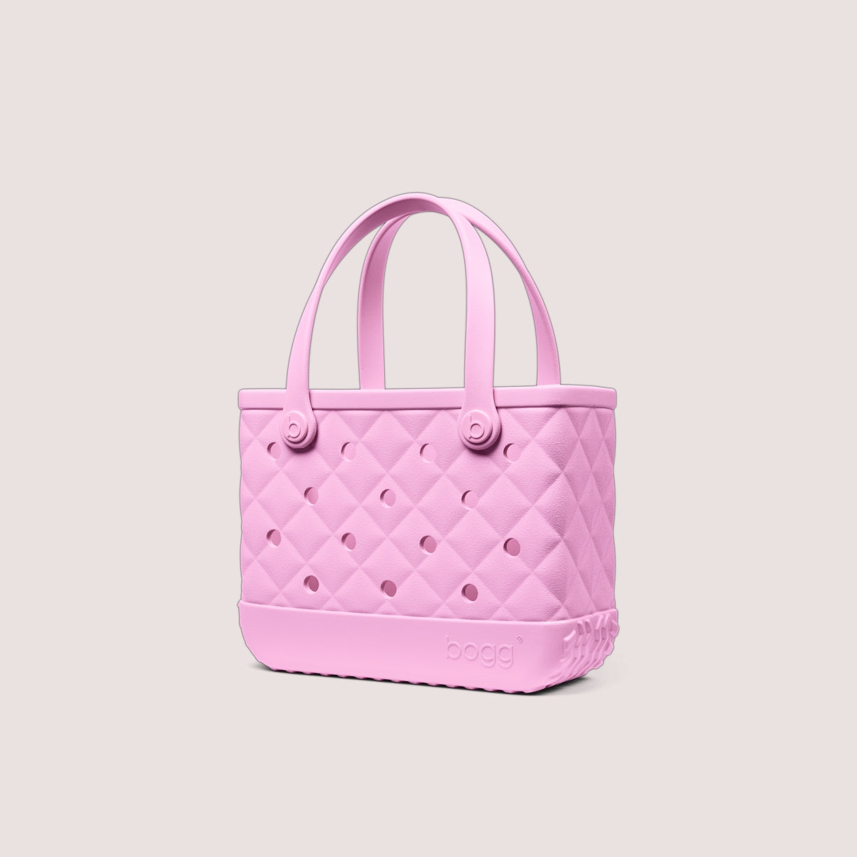 Bitty Bogg Bag Quilted Pink Taffy Open Top Beach Organizer Durable Washable with Reinforced Handles for Summer Travel Travel Organizer Vacation Essentials for Women